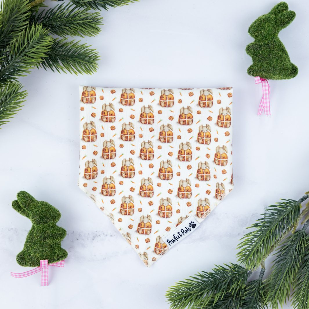 Hot Cross Bunnies Easter cotton bandana.