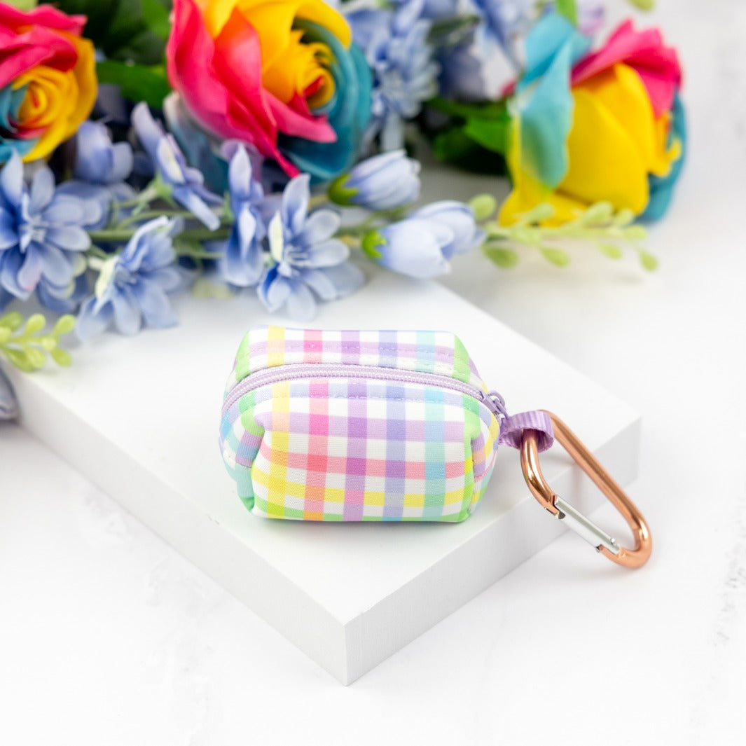 Underside of the Once and Flor-all - Gingham Deja Poo waste bag holder.