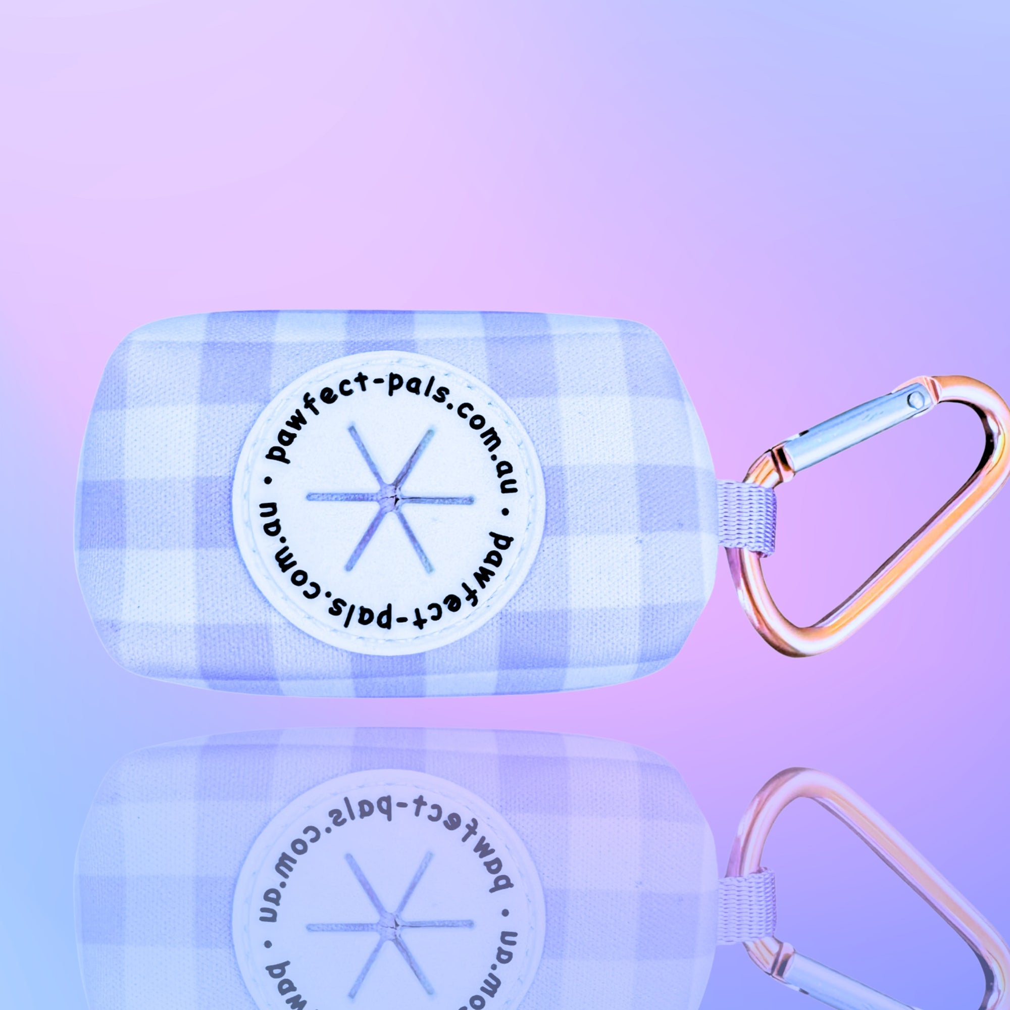 Social Butterfly - Purple Gingham Deja Poo Waste Bag Holder