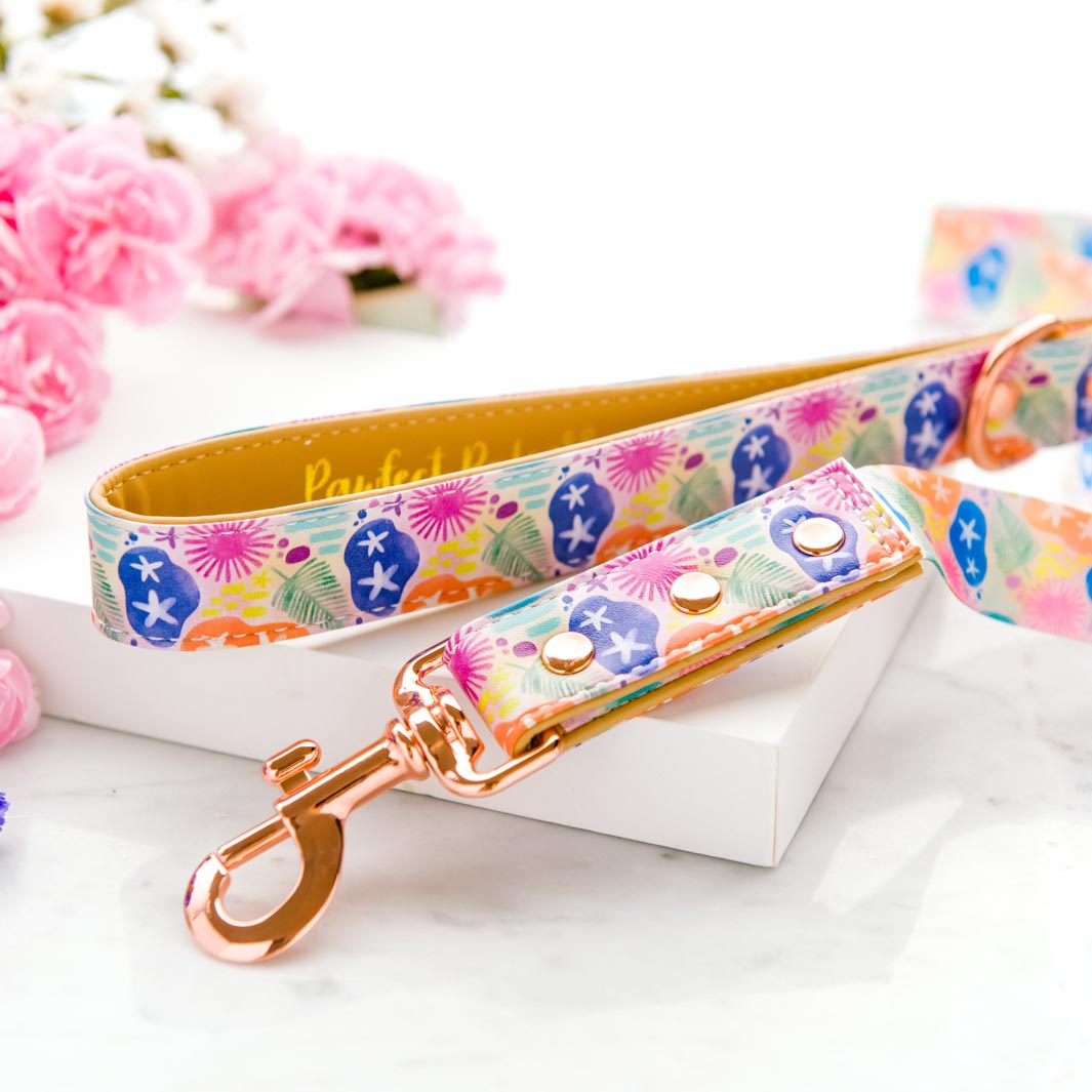 Got it Glowing On - Beach Vibes vegan leather dog lead.