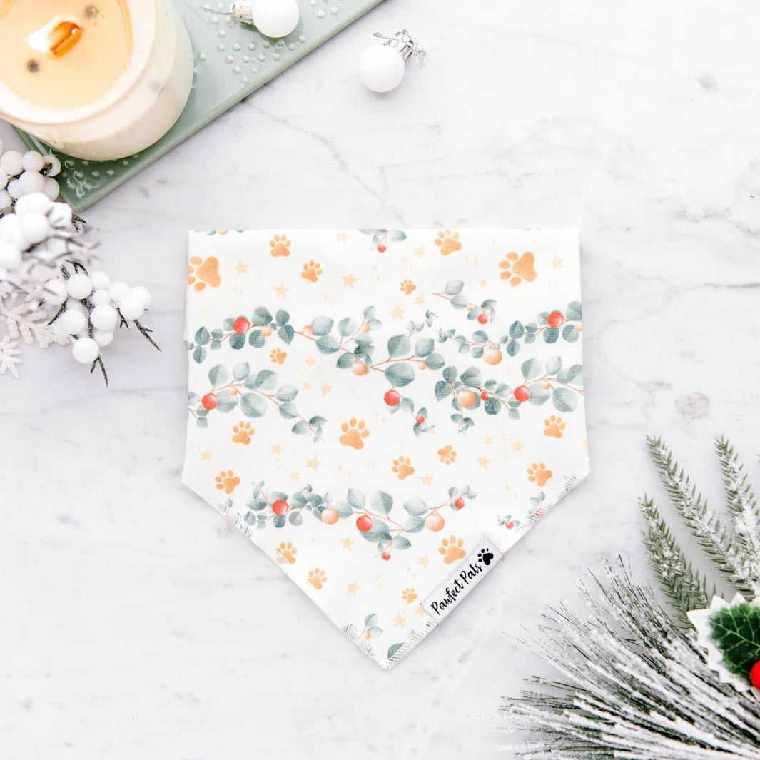 Christmas Wishes & Puppy Kisses cotton bandana.