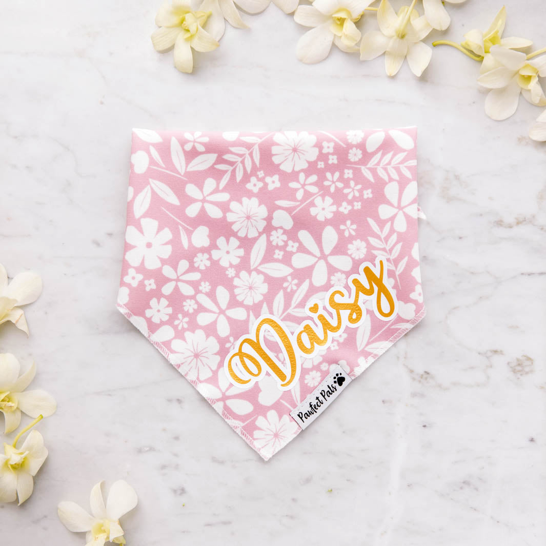 Precious Petal - Dusty Pink personalised cotton bandana.