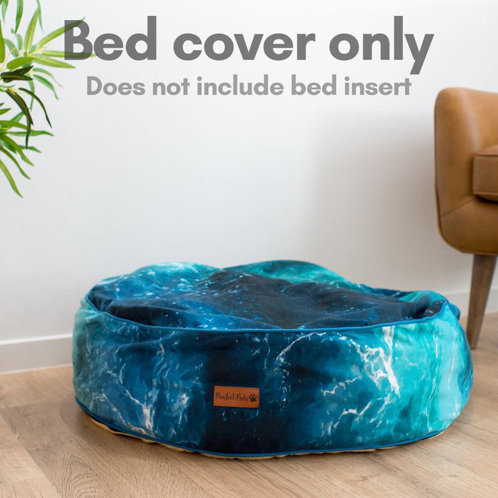 Shell Yeah - Ocean Waves Cuddle Bud dog bed cover.