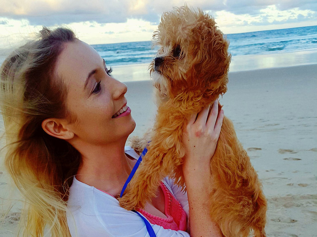 Pawfect Pals co-founder Kyla with her dog, Yogi Bear.