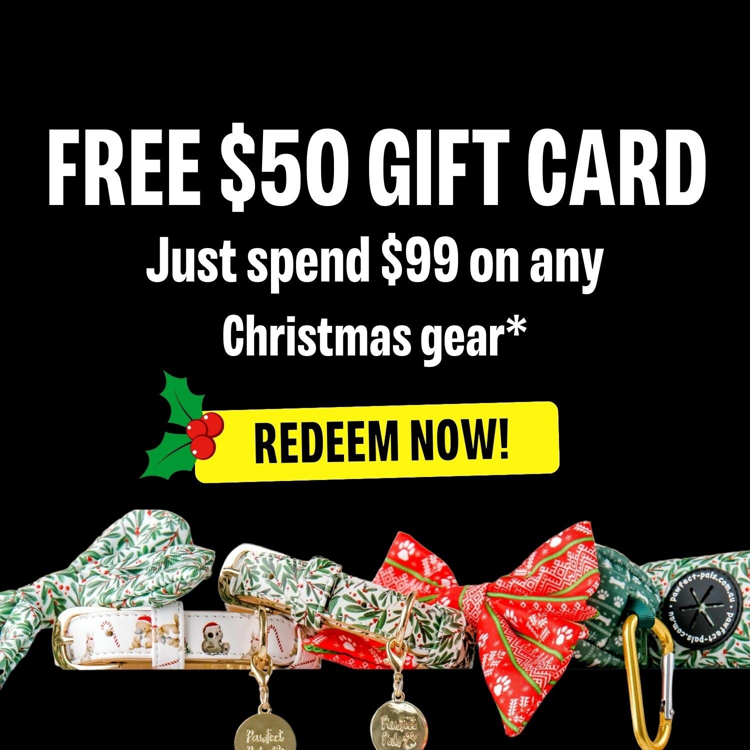 Free $50 gift card when you spend $99+ on Xmas grear!