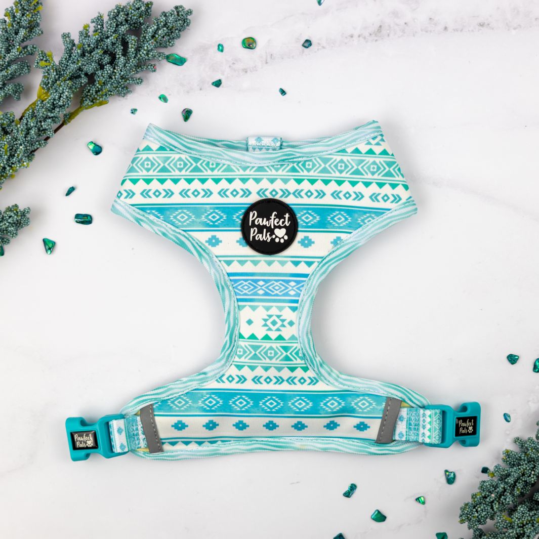 Main design on the Aquamarine Dreams reversible harness.