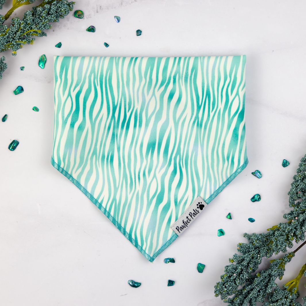 Aquamarine Dreams - Zebra cotton bandana.