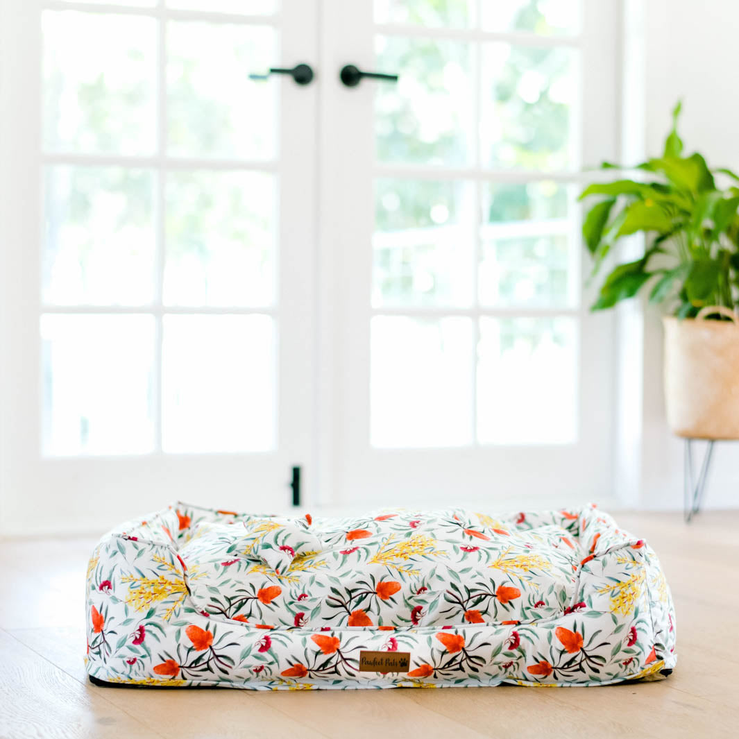 Australian Beauties - Flora snuggle bud dog bed in XL.