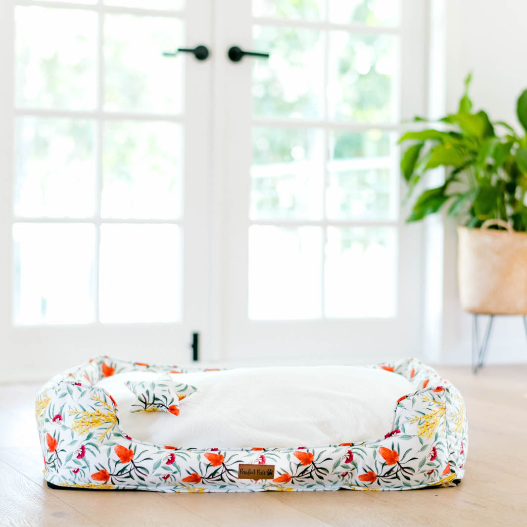 Australian Beauties - Flora snuggle bud dog bed in XL.