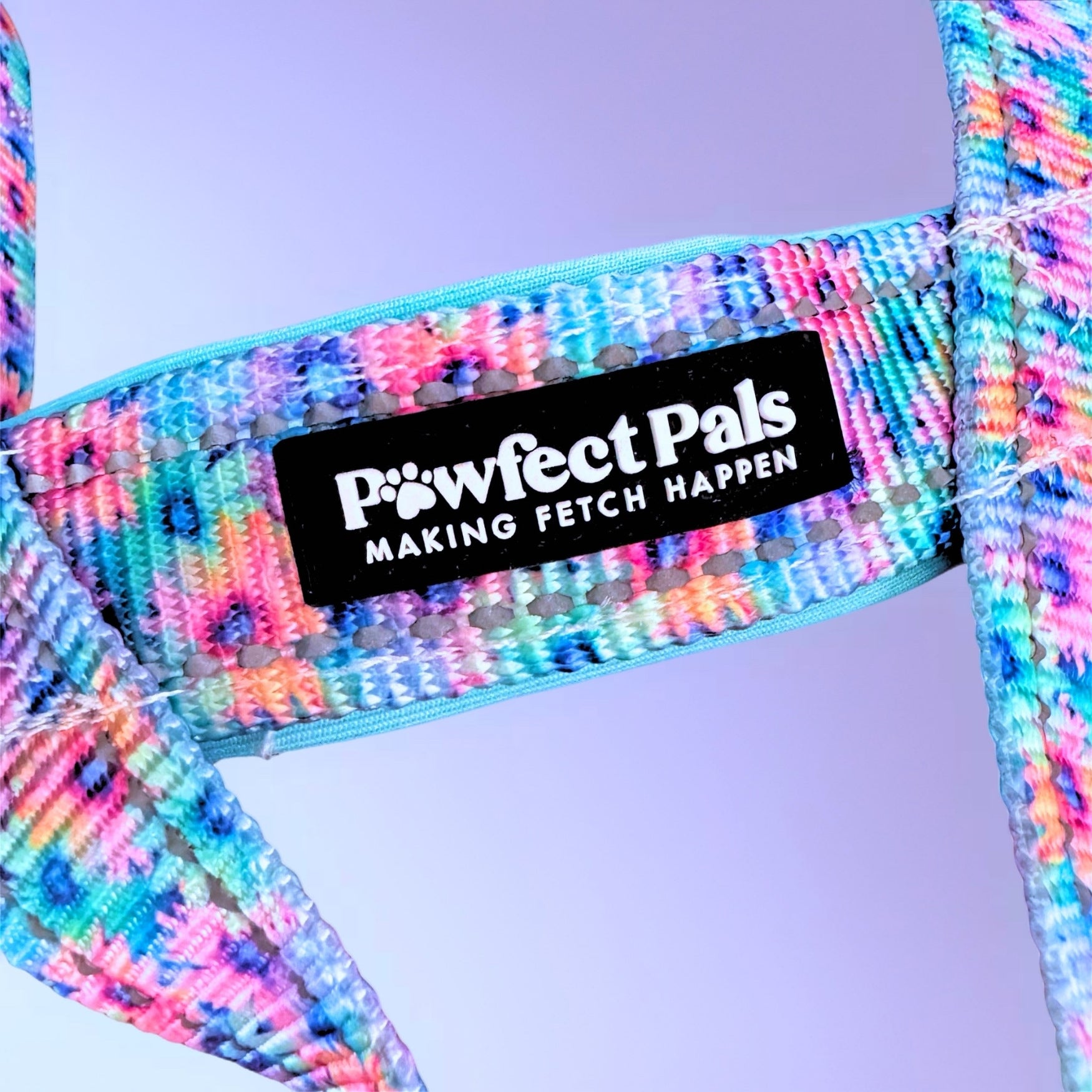 Pawfect Pals personalised strap dog harness with custom name option in colourful printed design