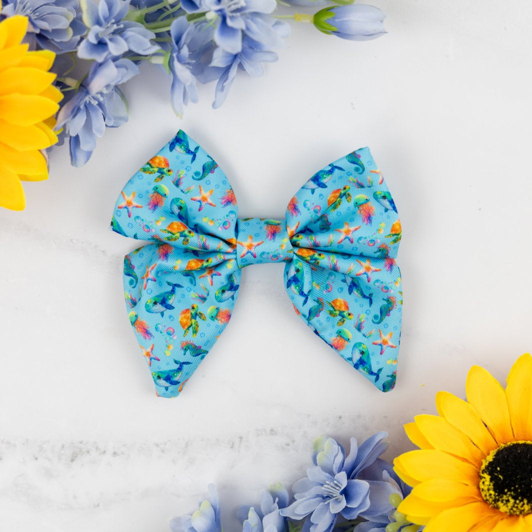 Dogs Just Wanna Have Sun - Under the Sea sailor bow tie.