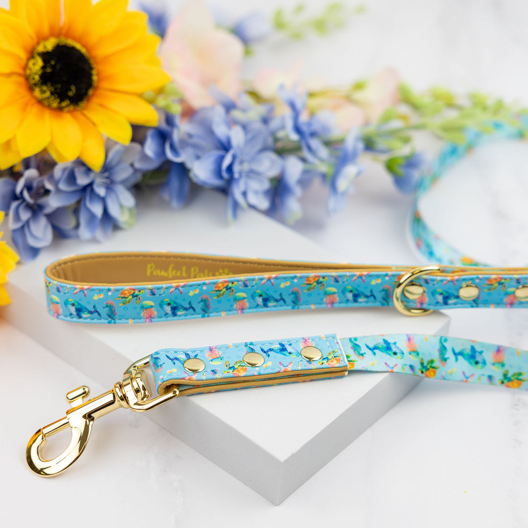 Dogs Just Wanna Have Sun Under The Sea - Vegan Leather Dog Lead