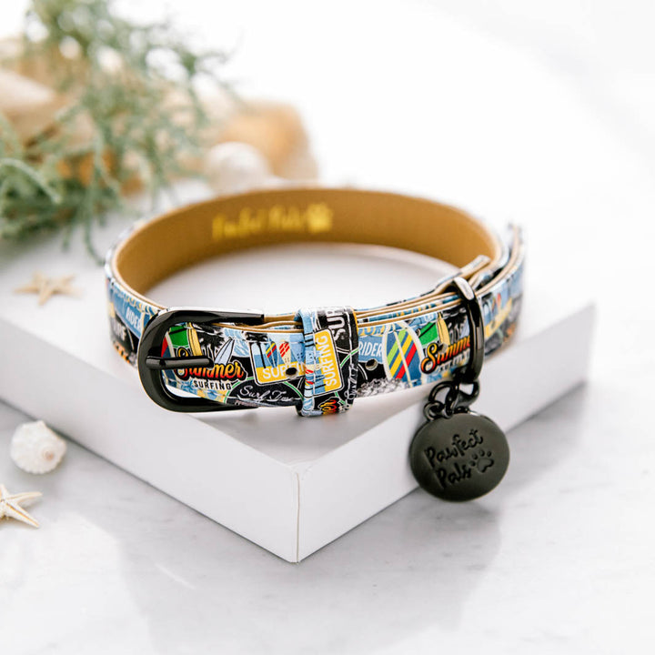 Little Dude vegan leather dog collar.