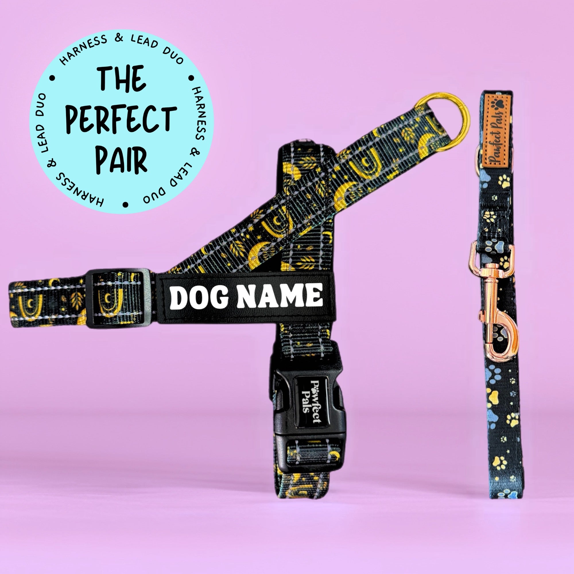 Midnight Sky - Personalised Strap Harness Duo
