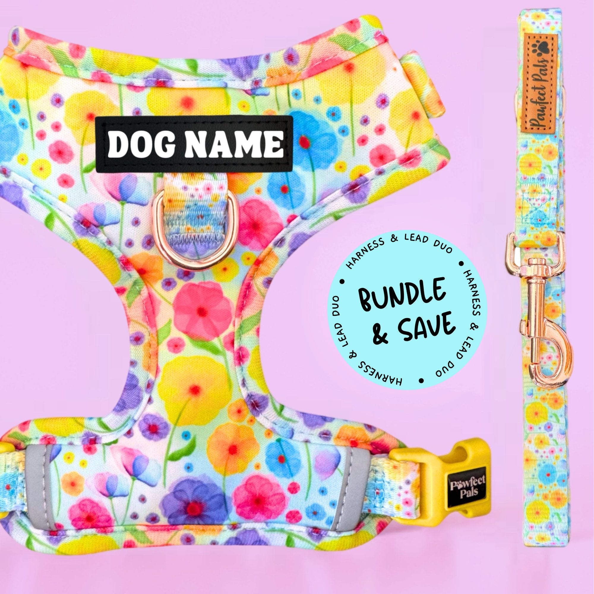 Once & Flor-All - Personalised Adjustable Harness Duo