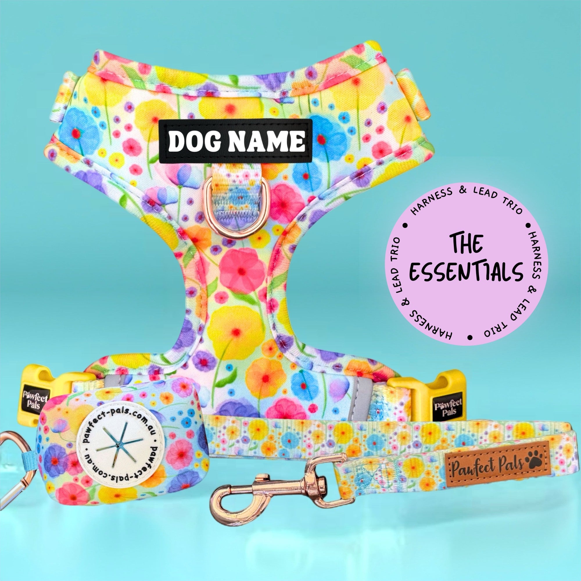 Once & Flor-All - Personalised Adjustable Harness Trio