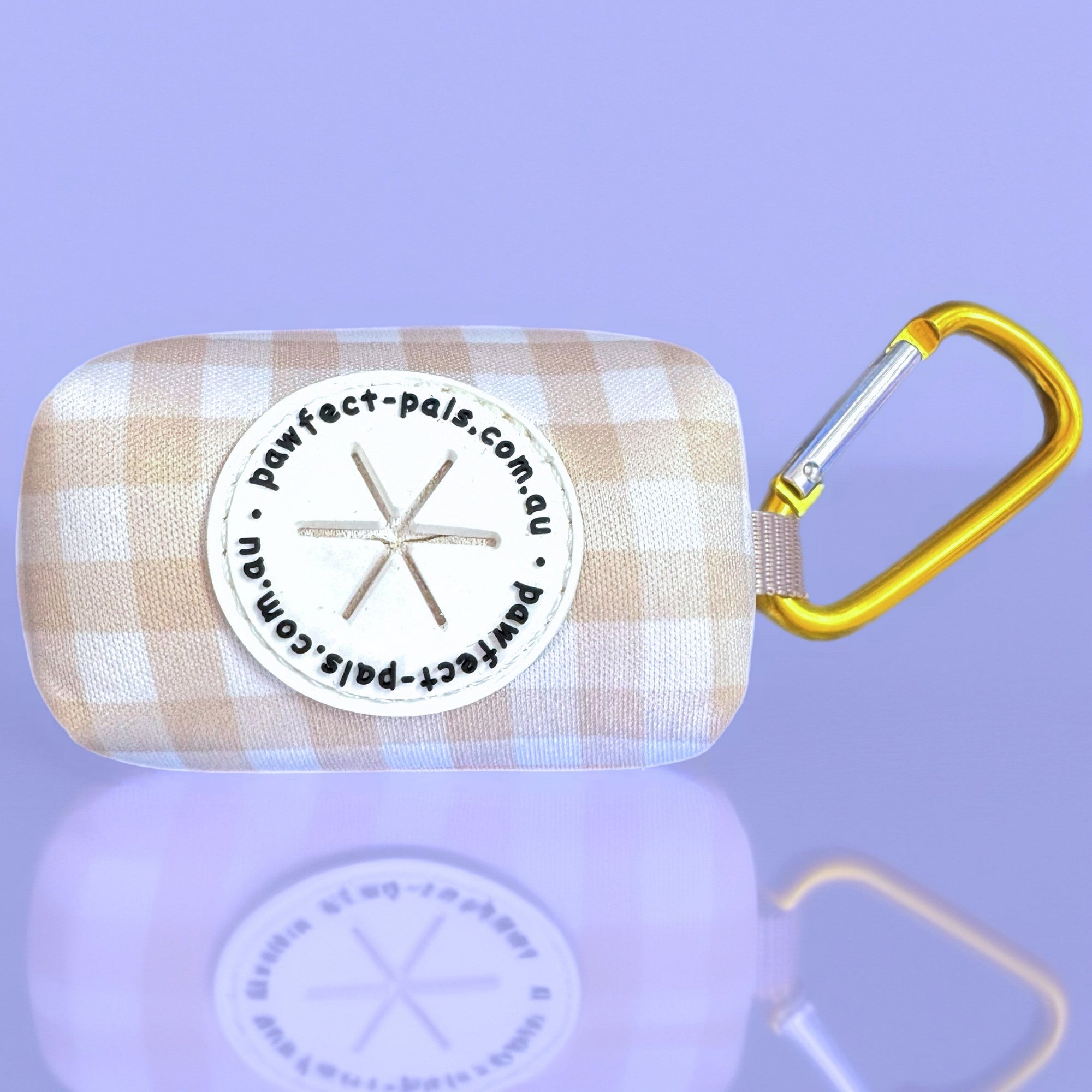 Beige Gingham - Deja Poo Waste Bag Holder