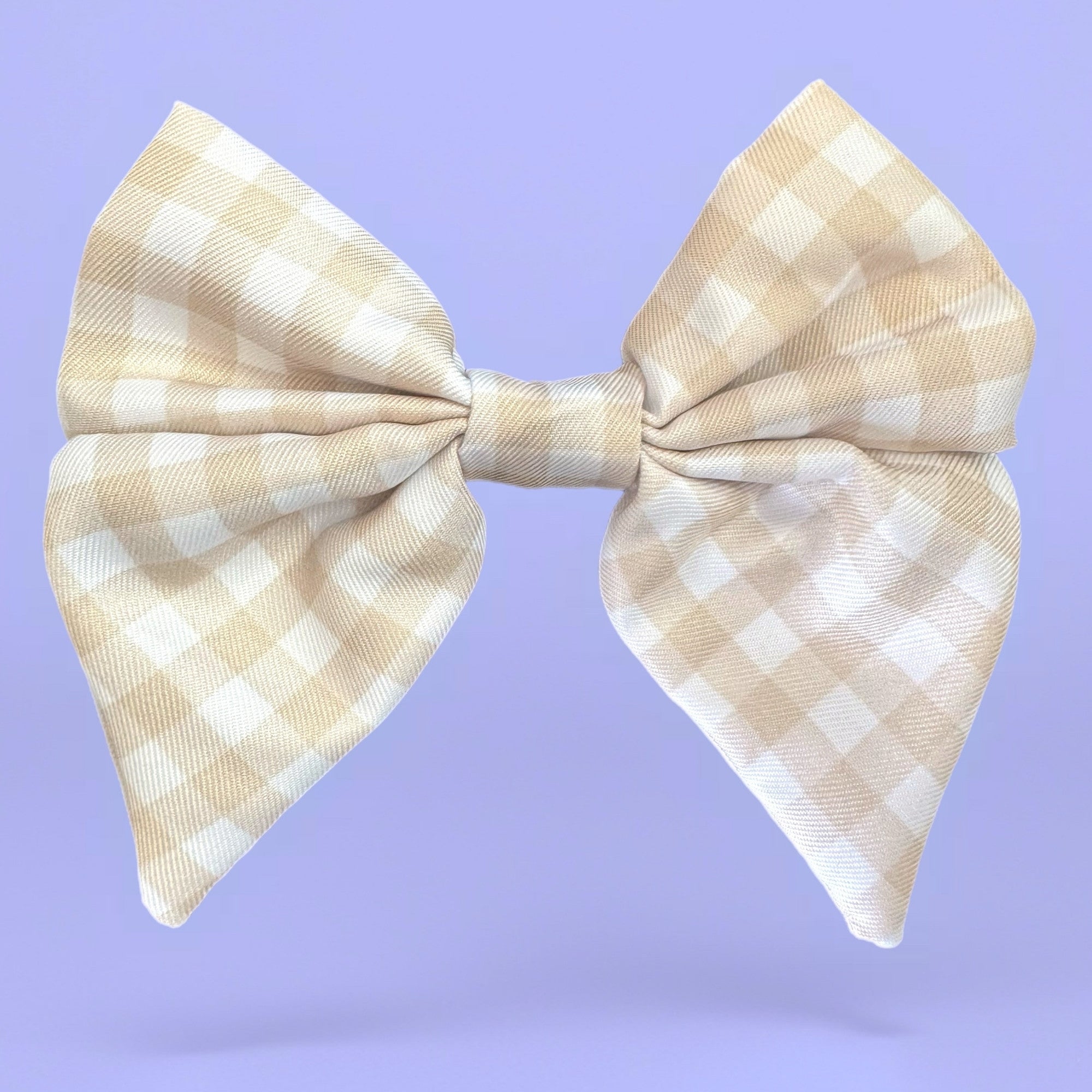 Beige Gingham - Sailor Bow Tie