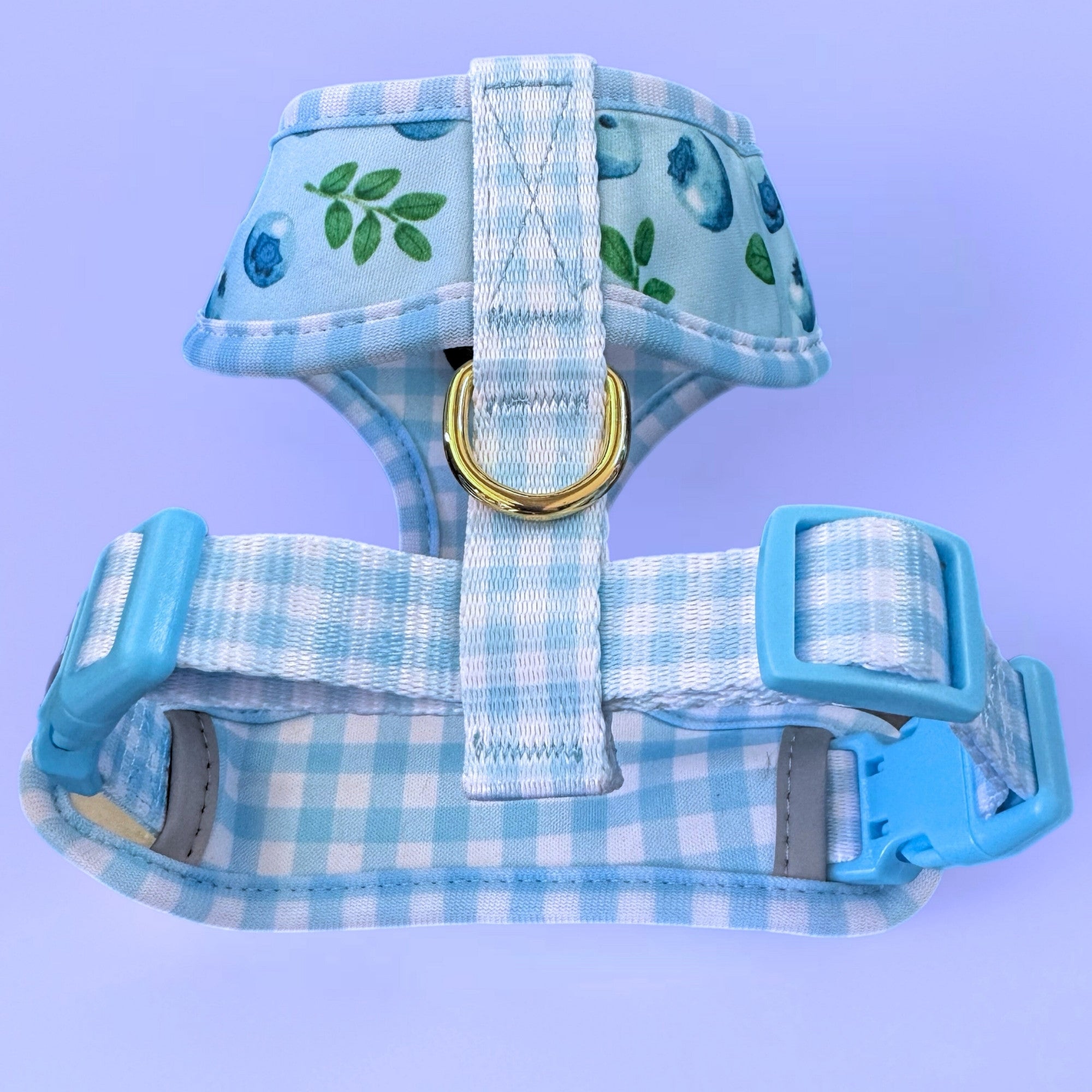 Blue Gingham - Reversible Dog Harness