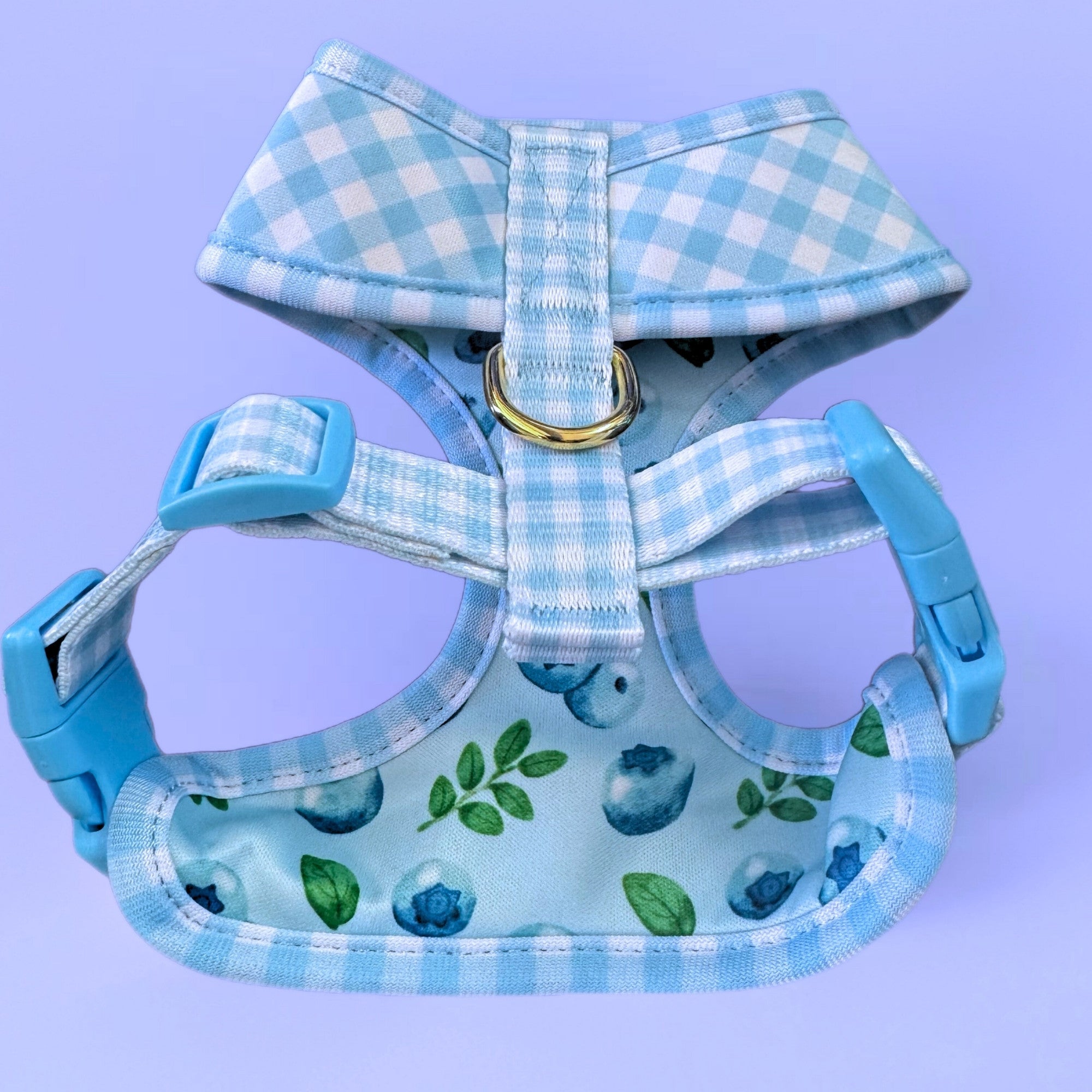 Blue Gingham - Reversible Dog Harness