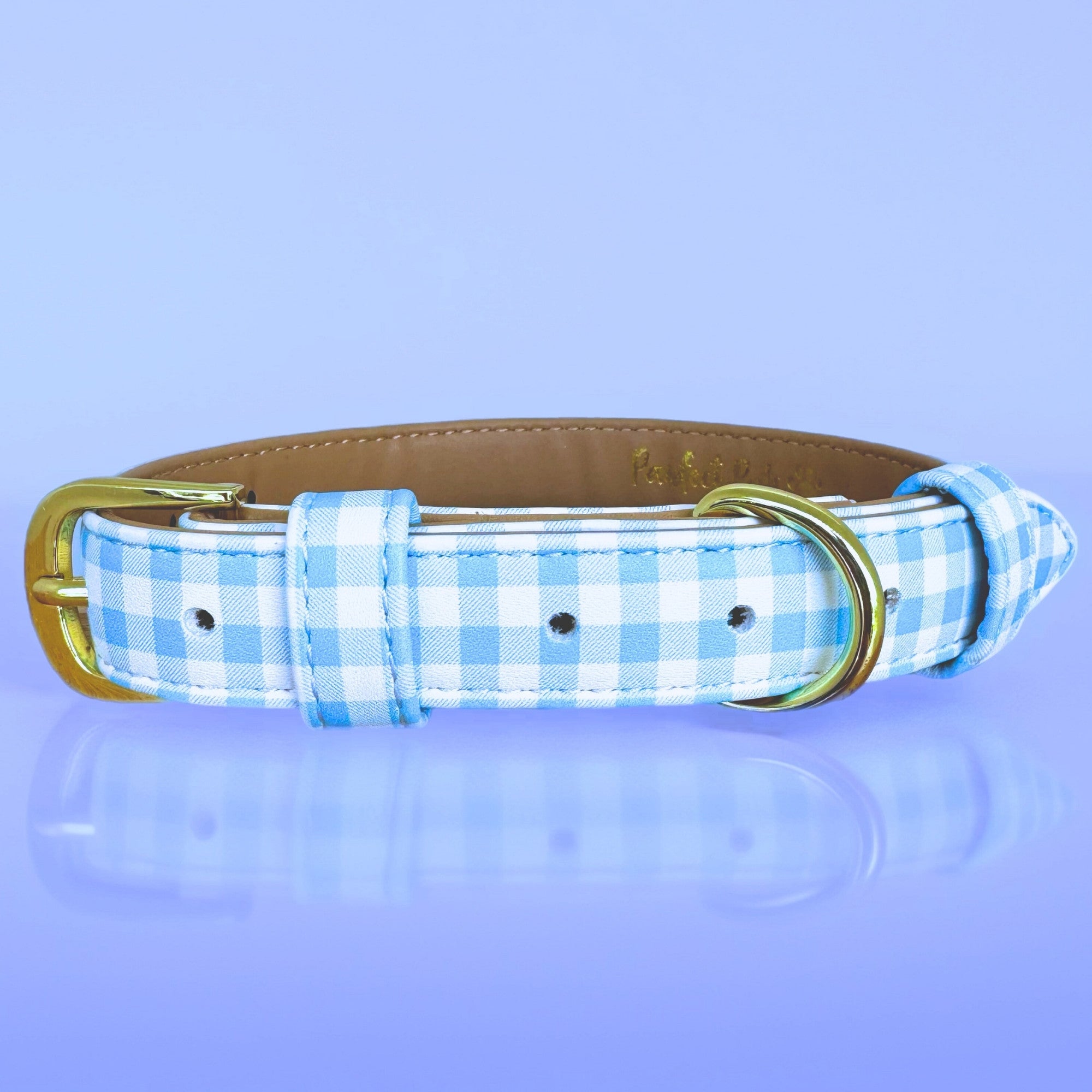 Blue Gingham - Dog Collar