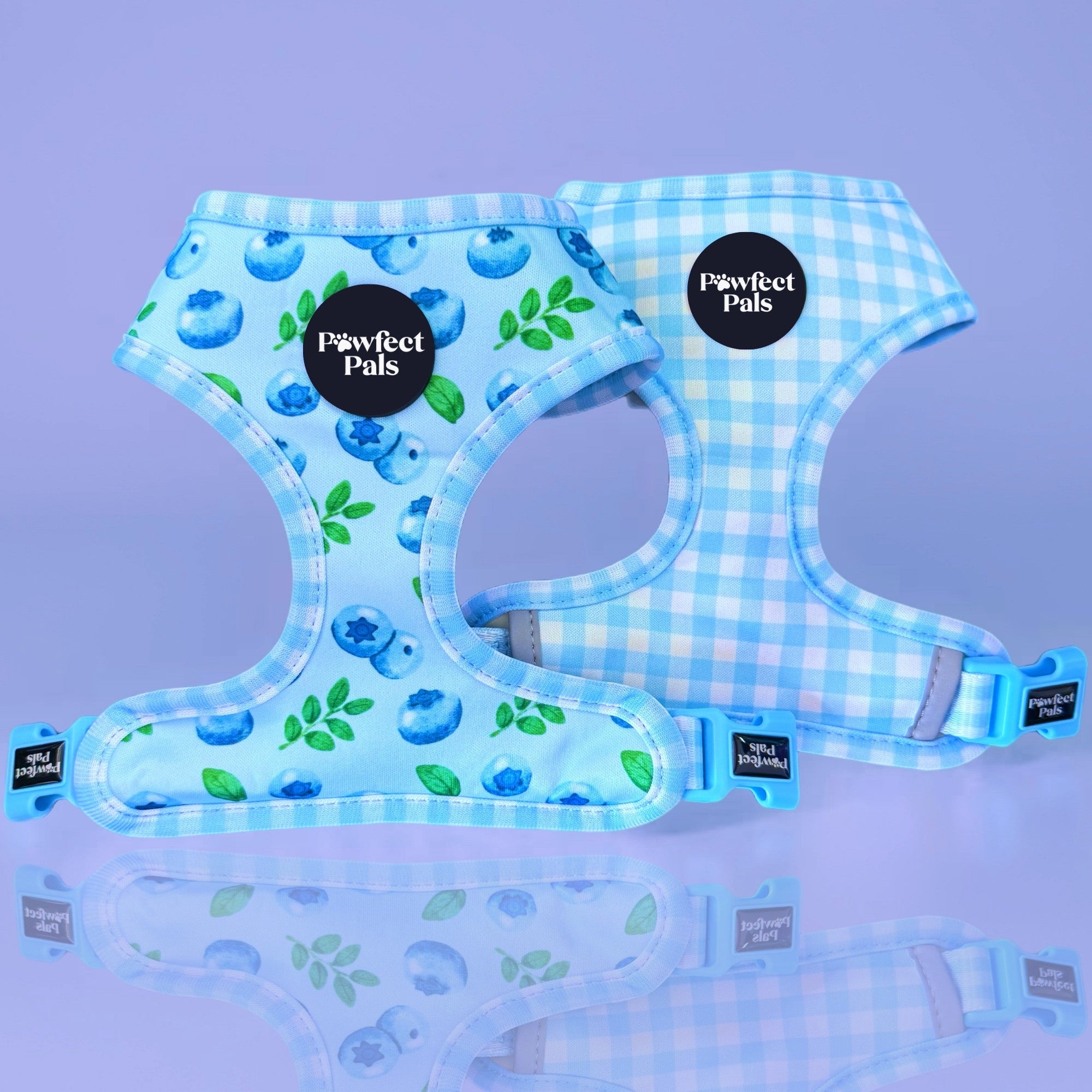 Blue Gingham - Reversible Dog Harness