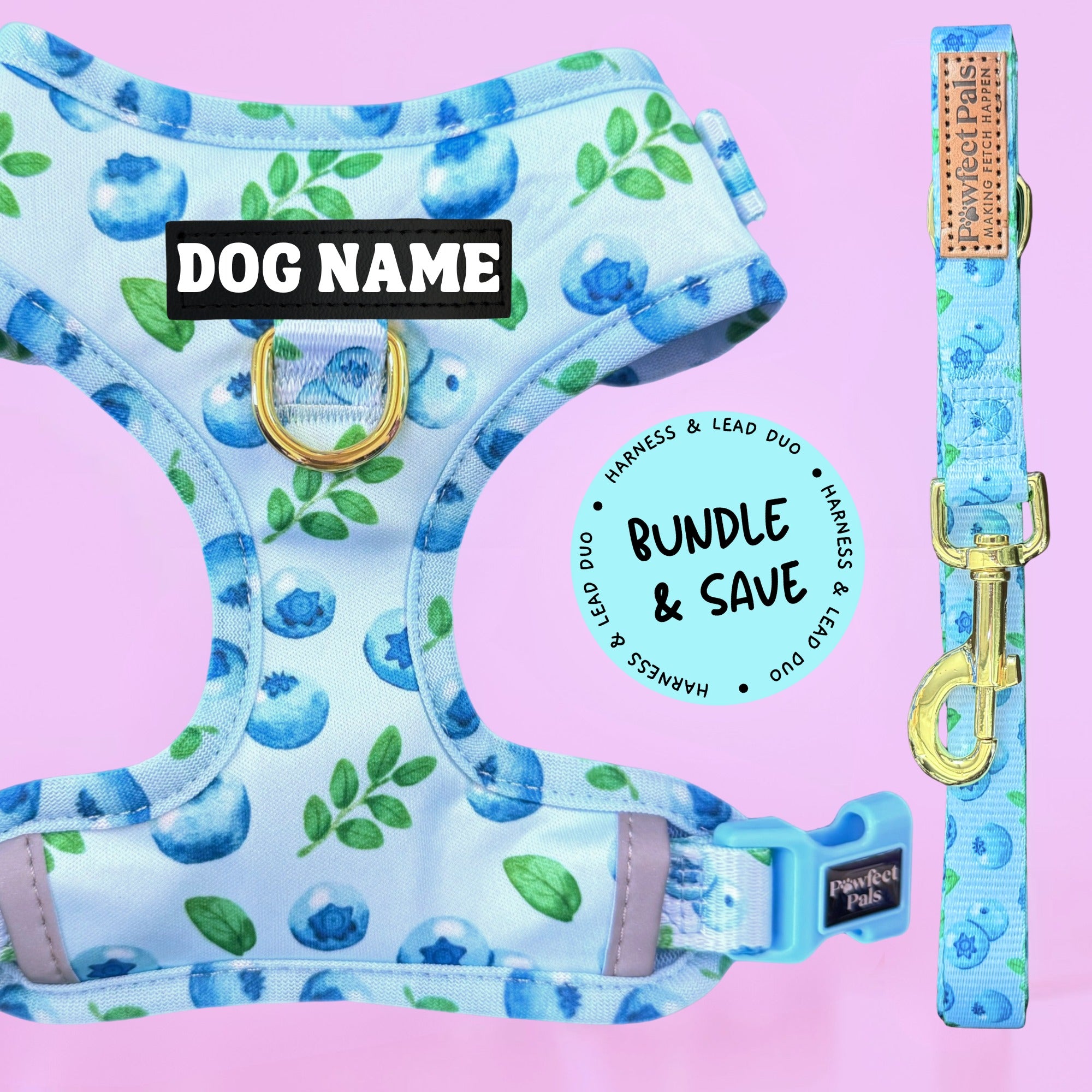 Blueberry Baby - Personalised Adjustable Harness Duo