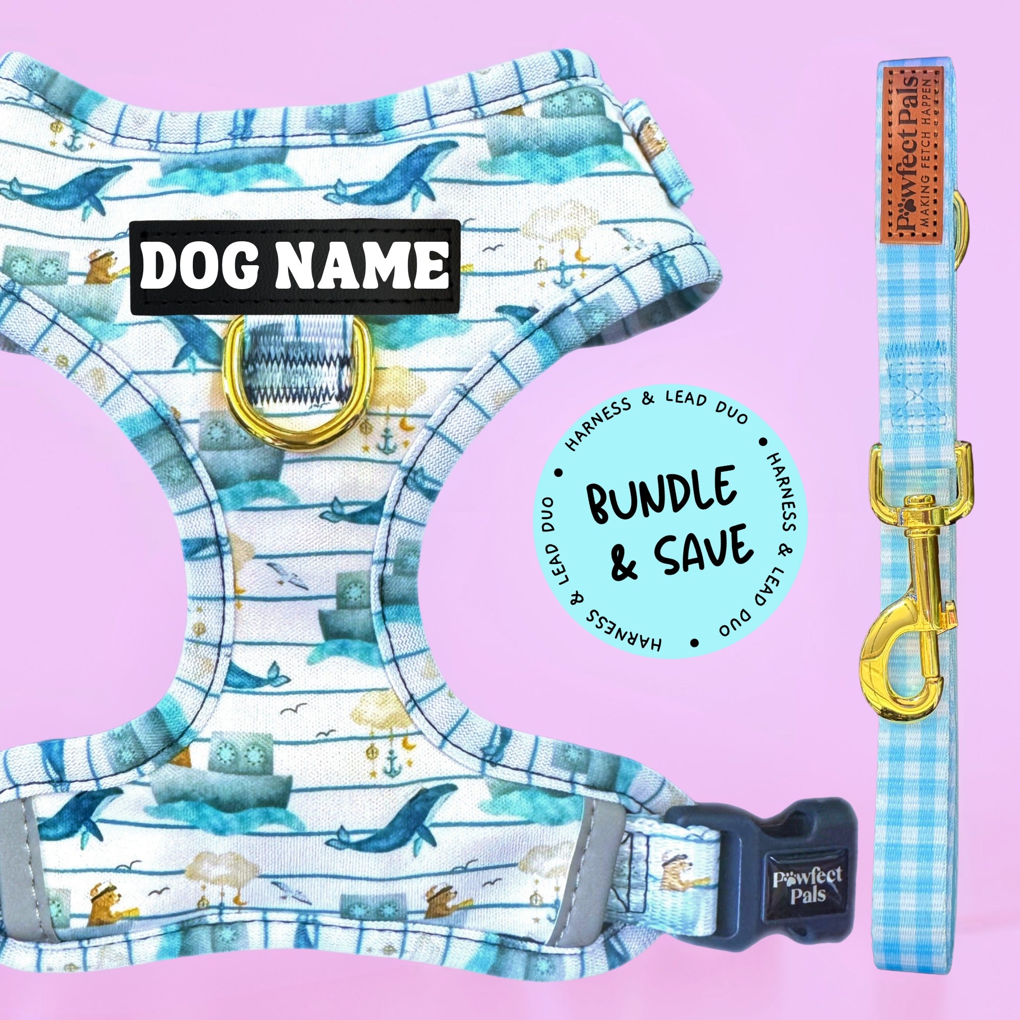 Sailor Bear - Personalised Adjustable Harness Duo