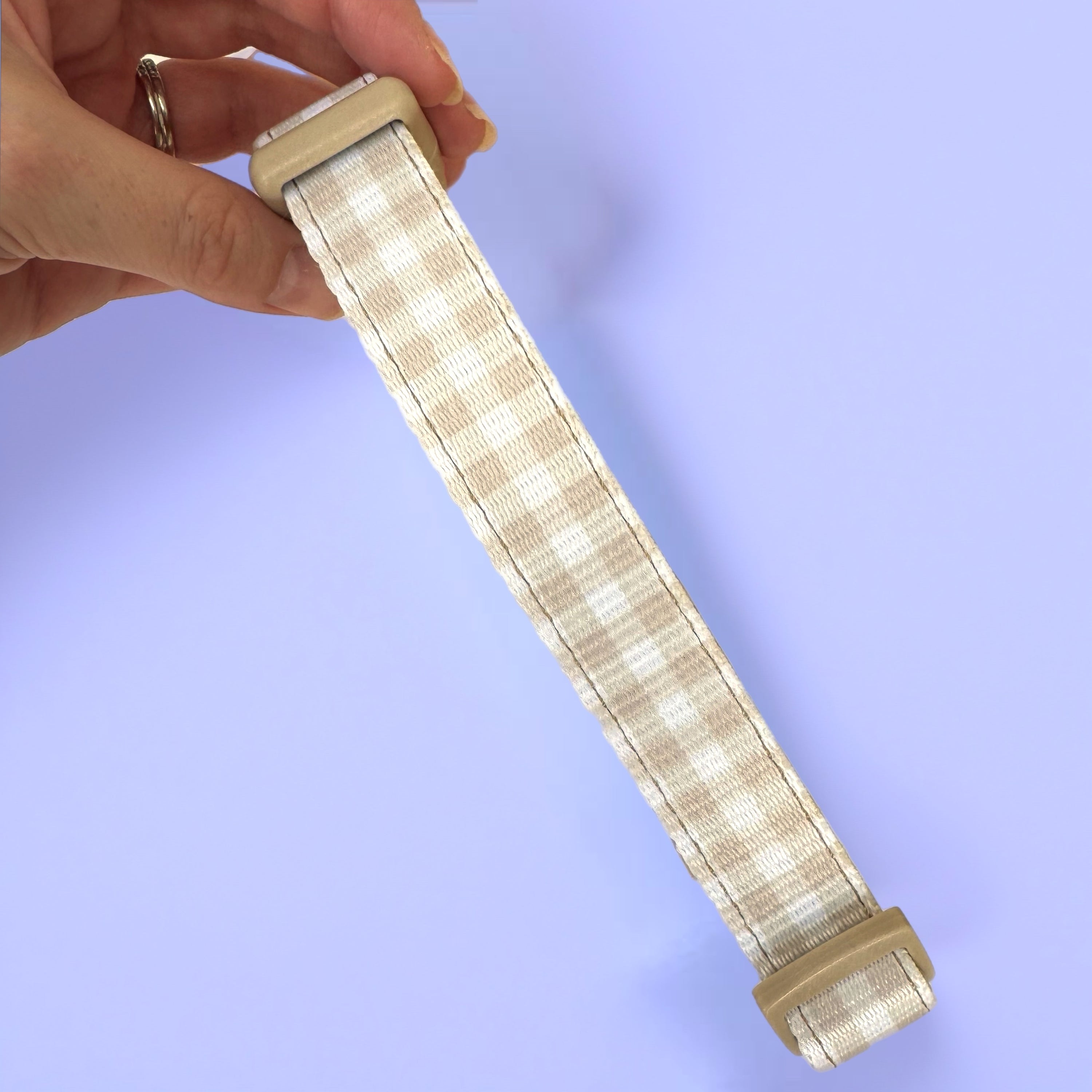 Beige Gingham - Soft Dog Collar