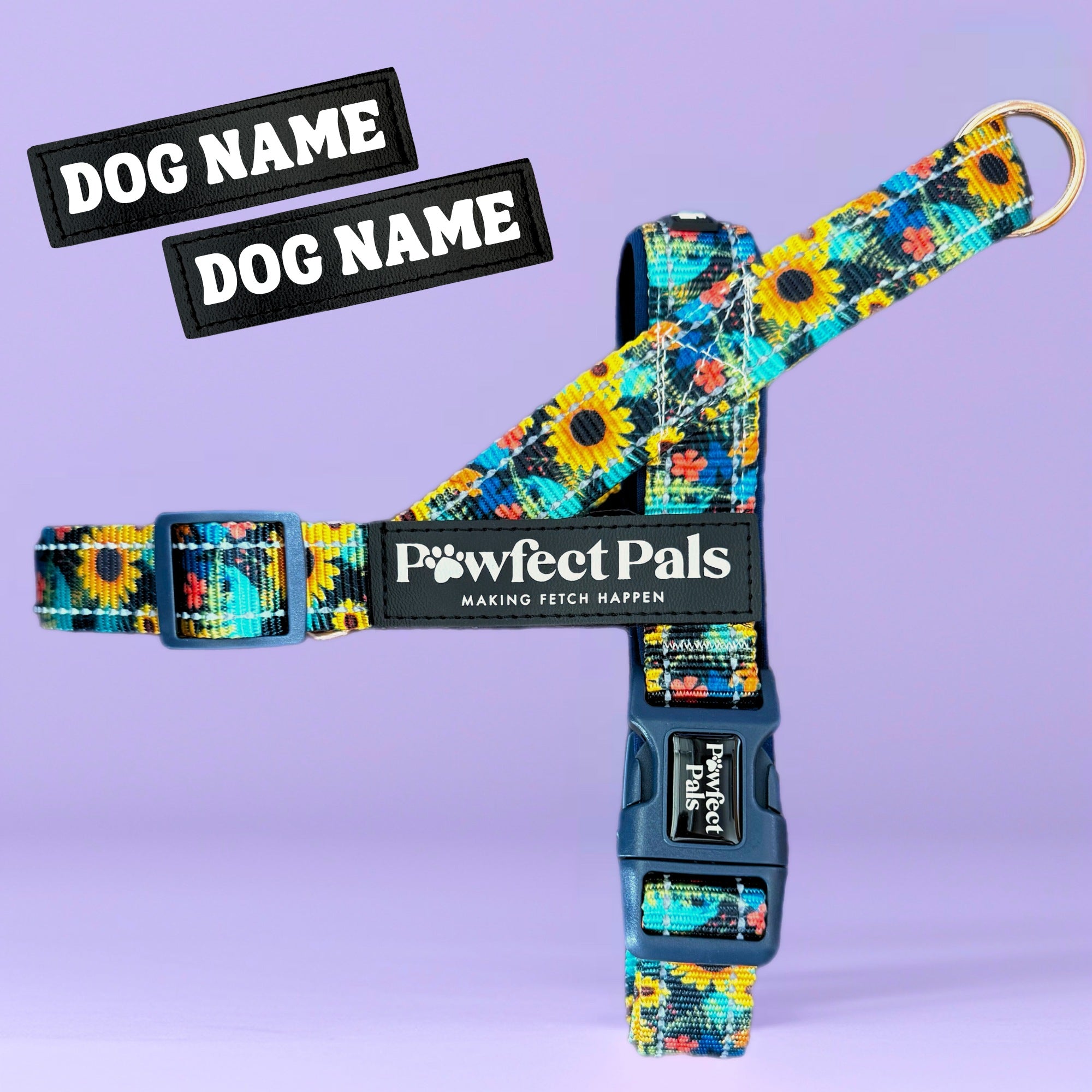 Sunflower Bloom - Personalised Strap Harness Trio