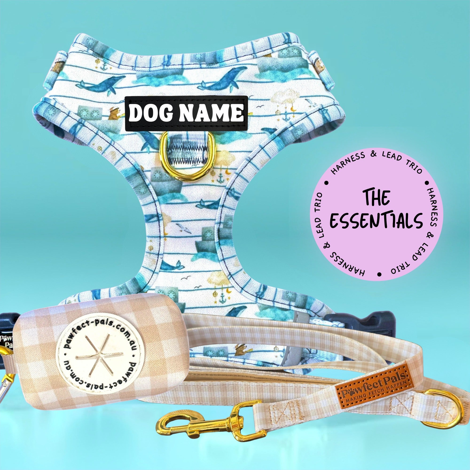Sailor Bear - Personalised Adjustable Harness Trio
