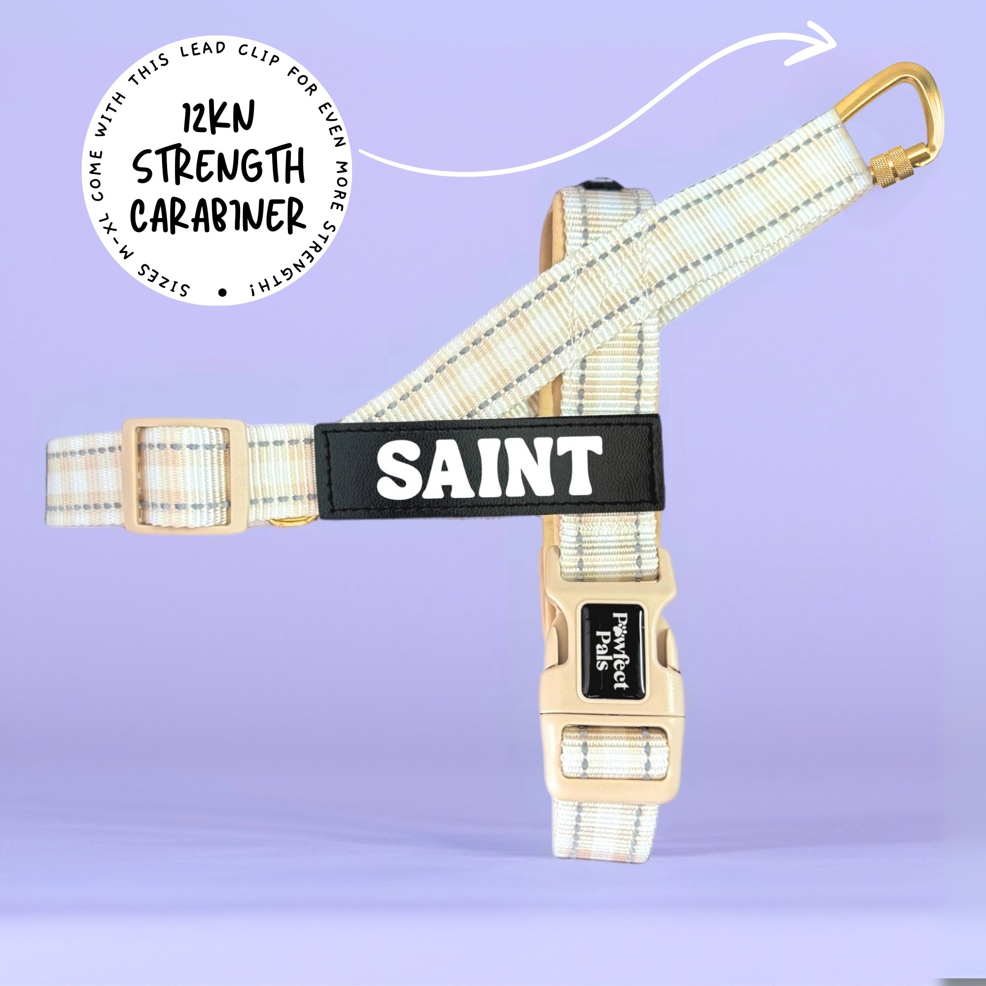 Beige Gingham - Personalised Strap Harness