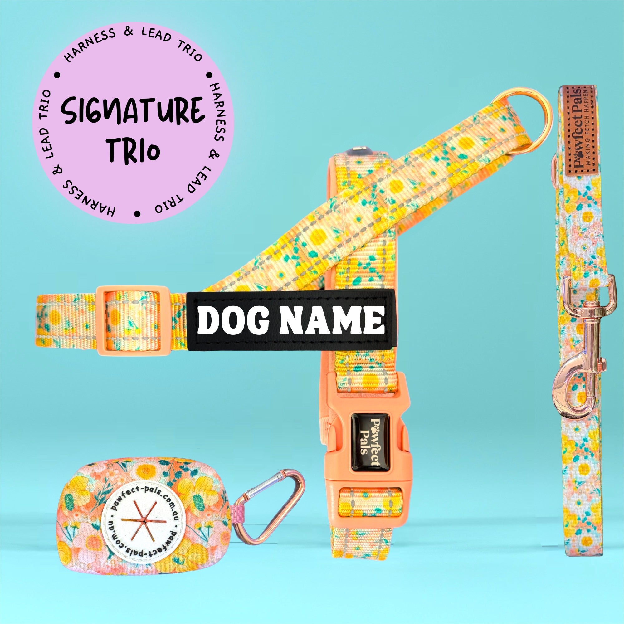 Summer Field - Personalised Strap Harness Trio