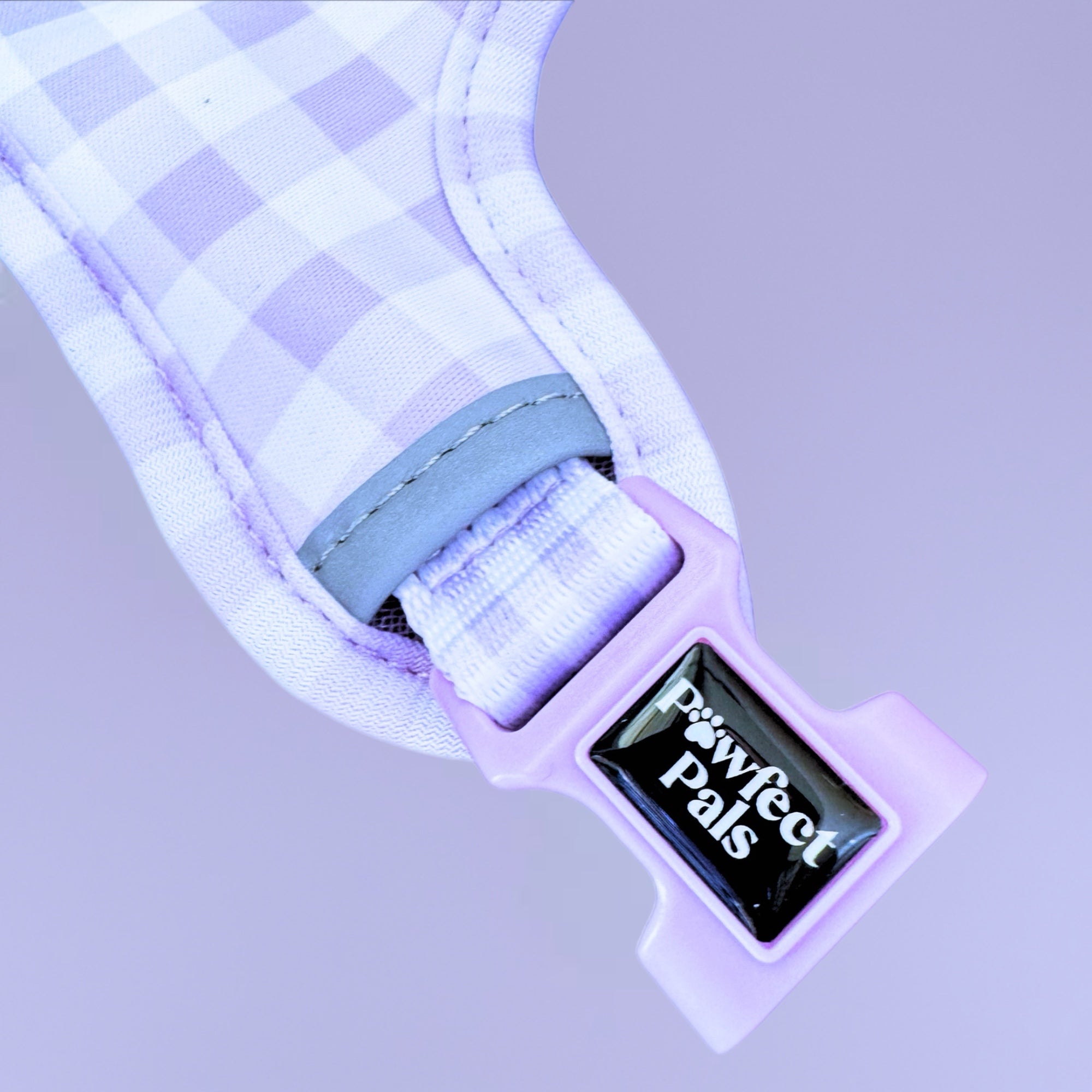 Purple Gingham - Personalised Adjustable Harness Trio