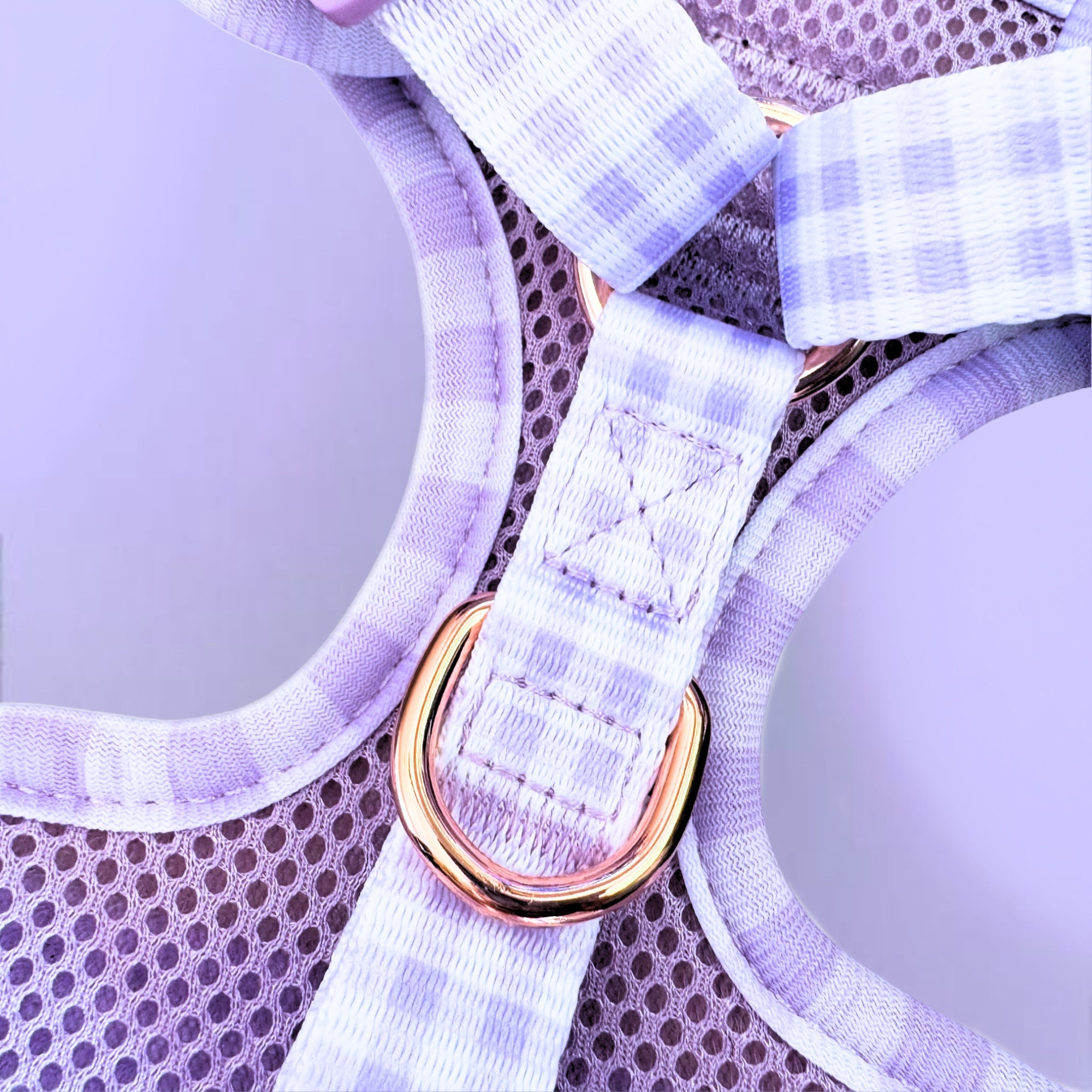 Purple Gingham - Personalised Adjustable Harness Trio