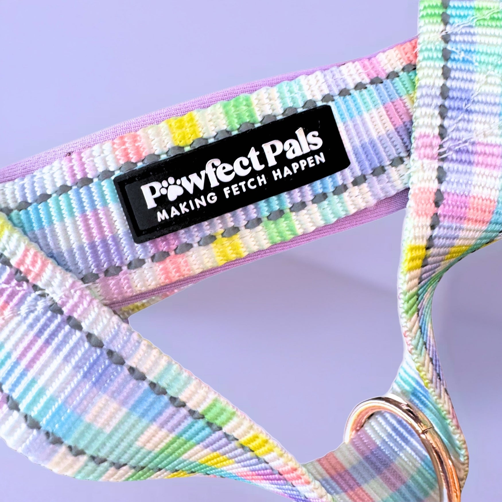 Pawfect Pals personalised strap dog harness with custom name option in colourful printed design