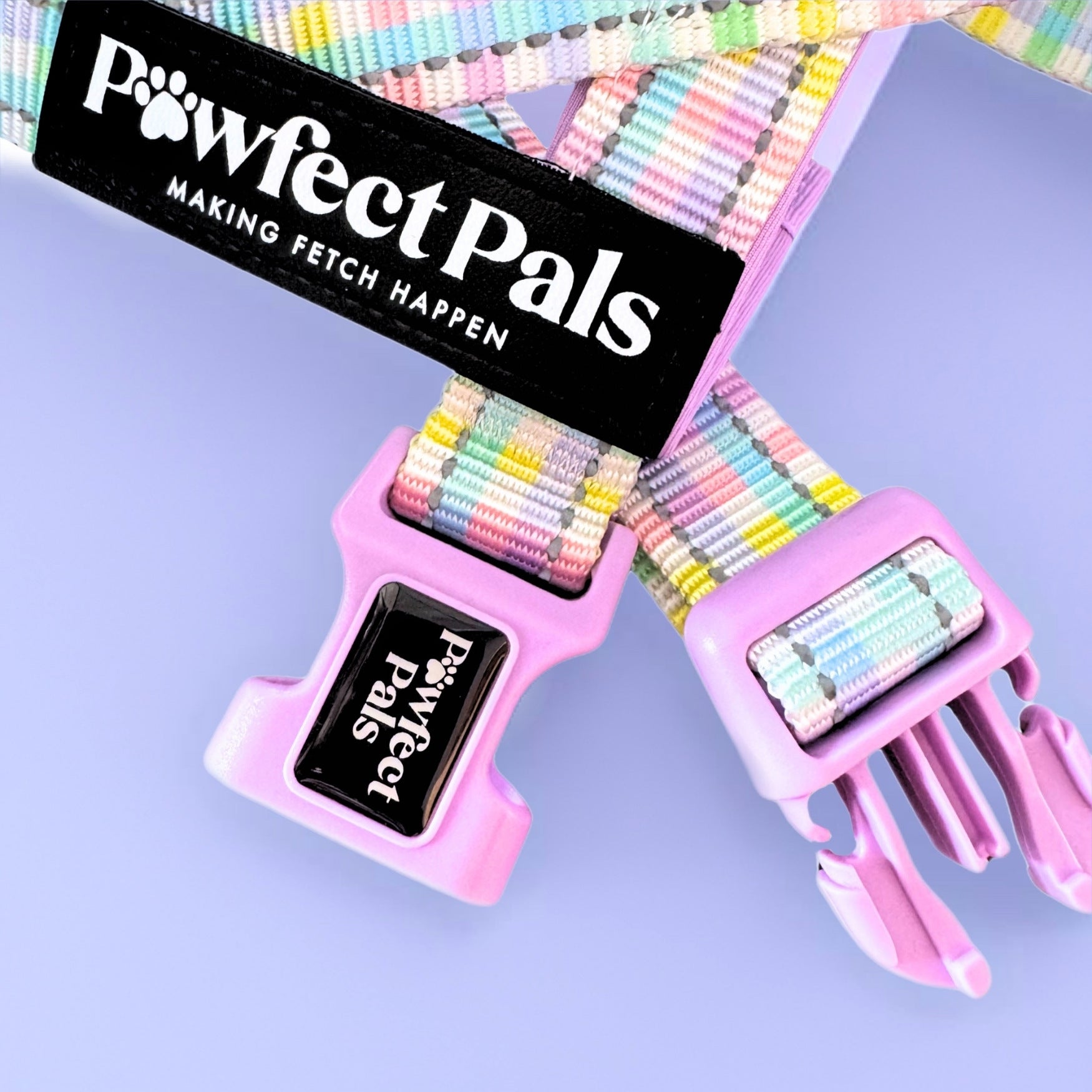 Pawfect Pals personalised strap dog harness with custom name option in colourful printed design