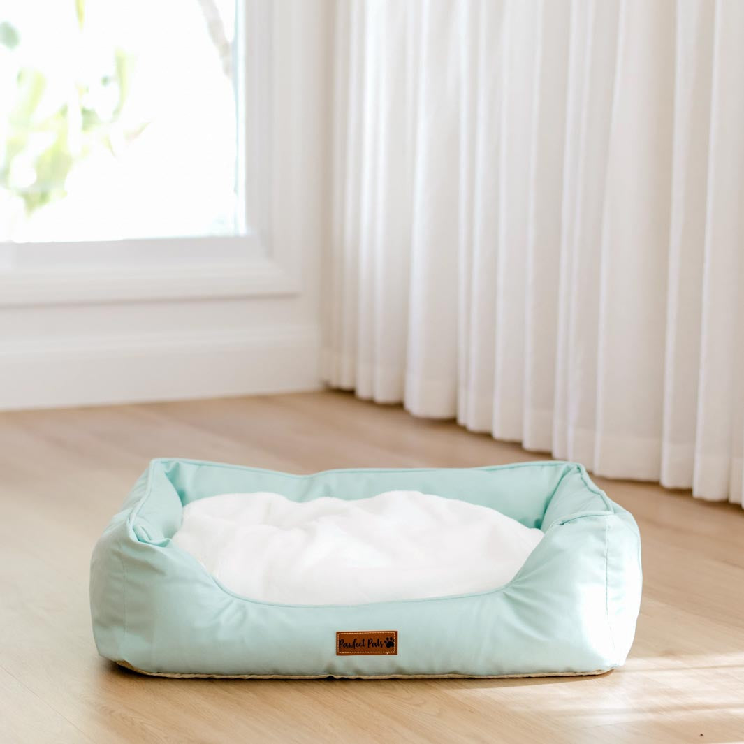 Underside of the Sage Whispers - Snuggle Bud dog bed.