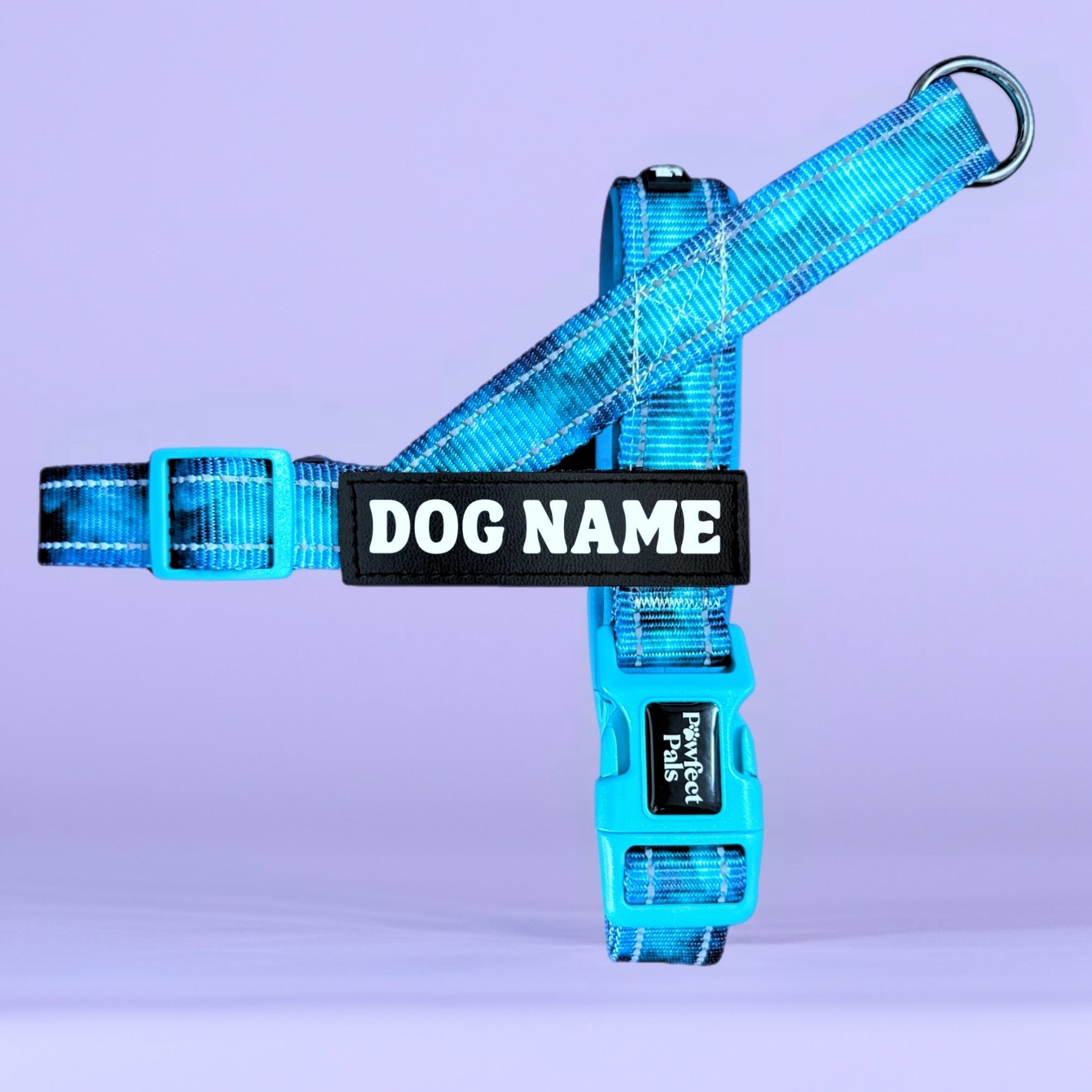 Pawfect Pals personalised strap dog harness with custom name option in colourful printed design