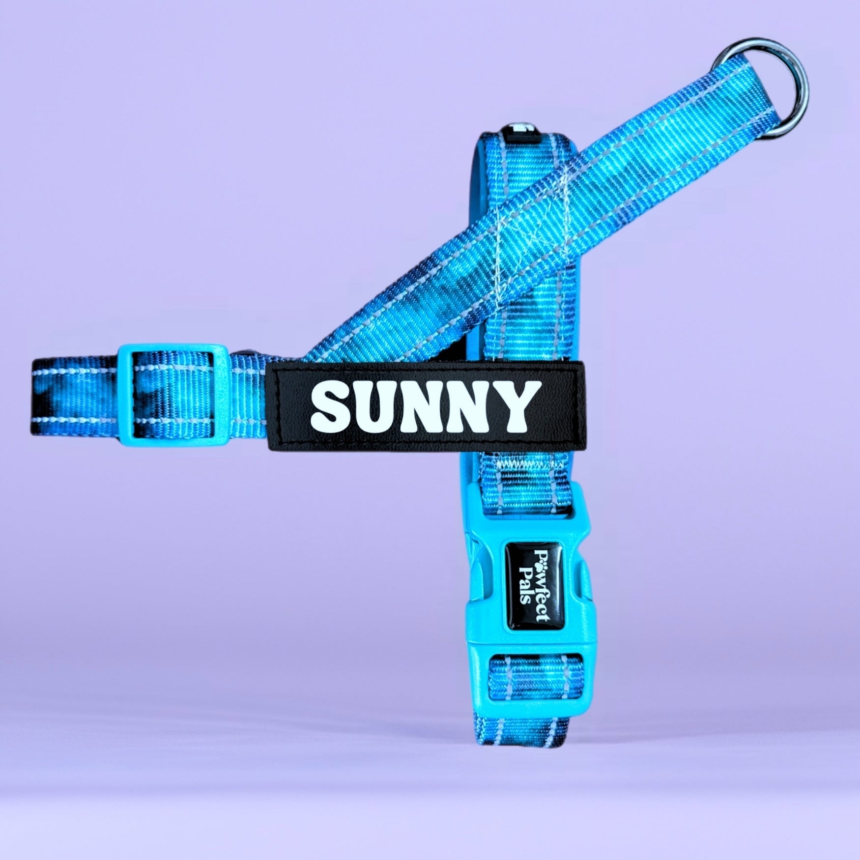 Pawfect Pals personalised strap dog harness with custom name option in colourful printed design