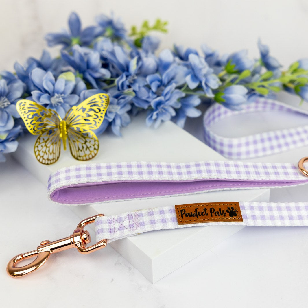 Social Butterfly - Purple Gingham soft lead.