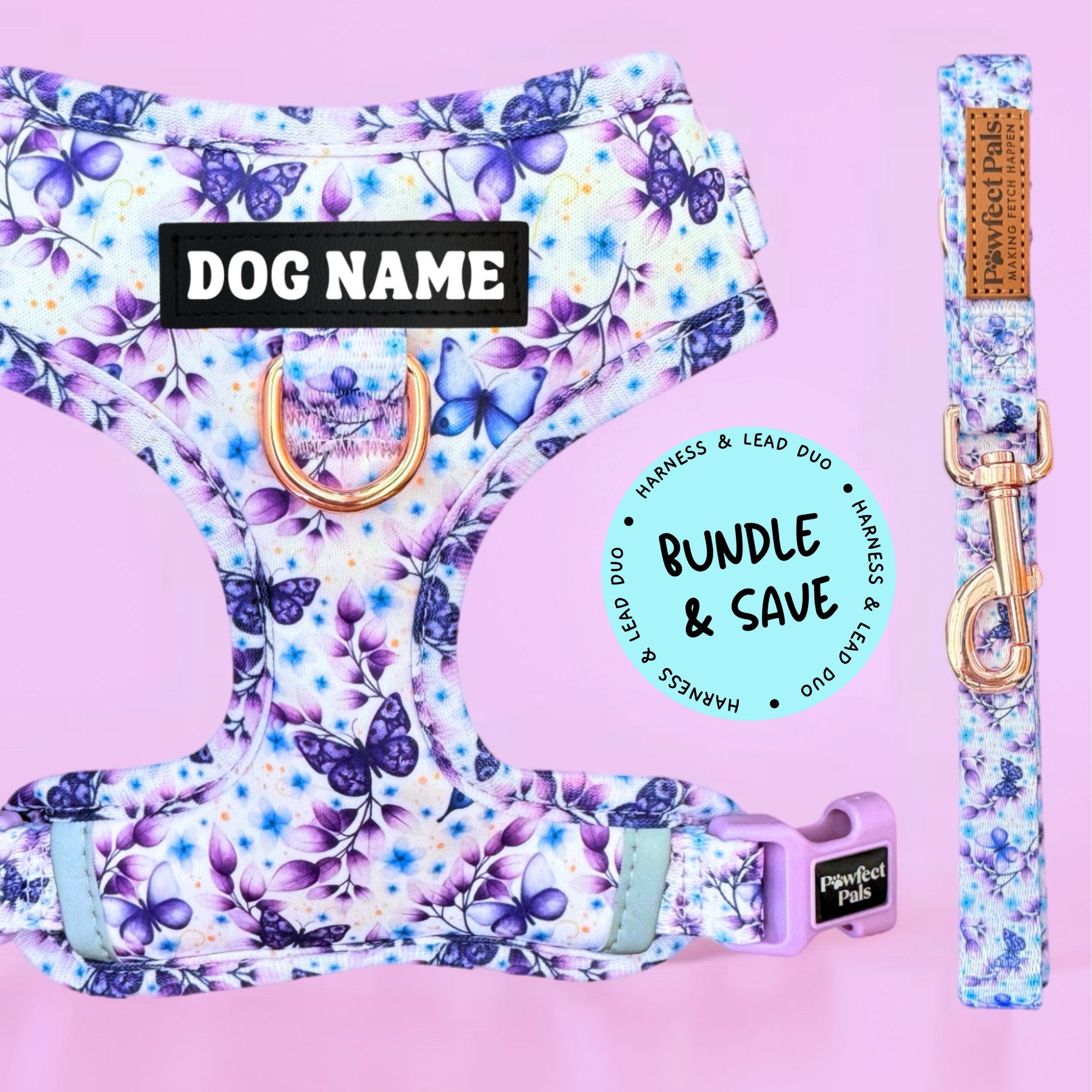 Social Butterfly - Personalised Adjustable Harness Duo