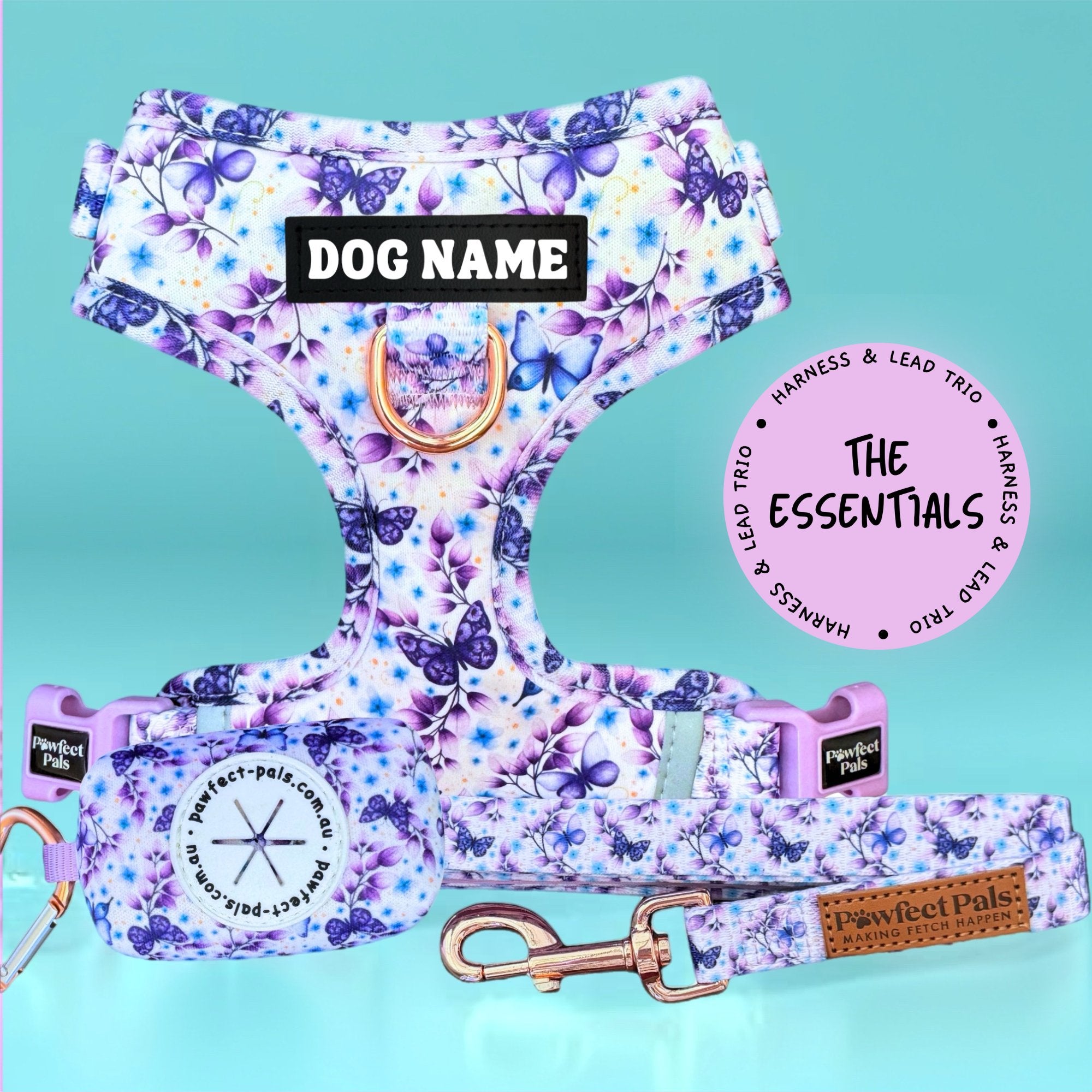 Social Butterfly - Personalised Adjustable Harness Trio