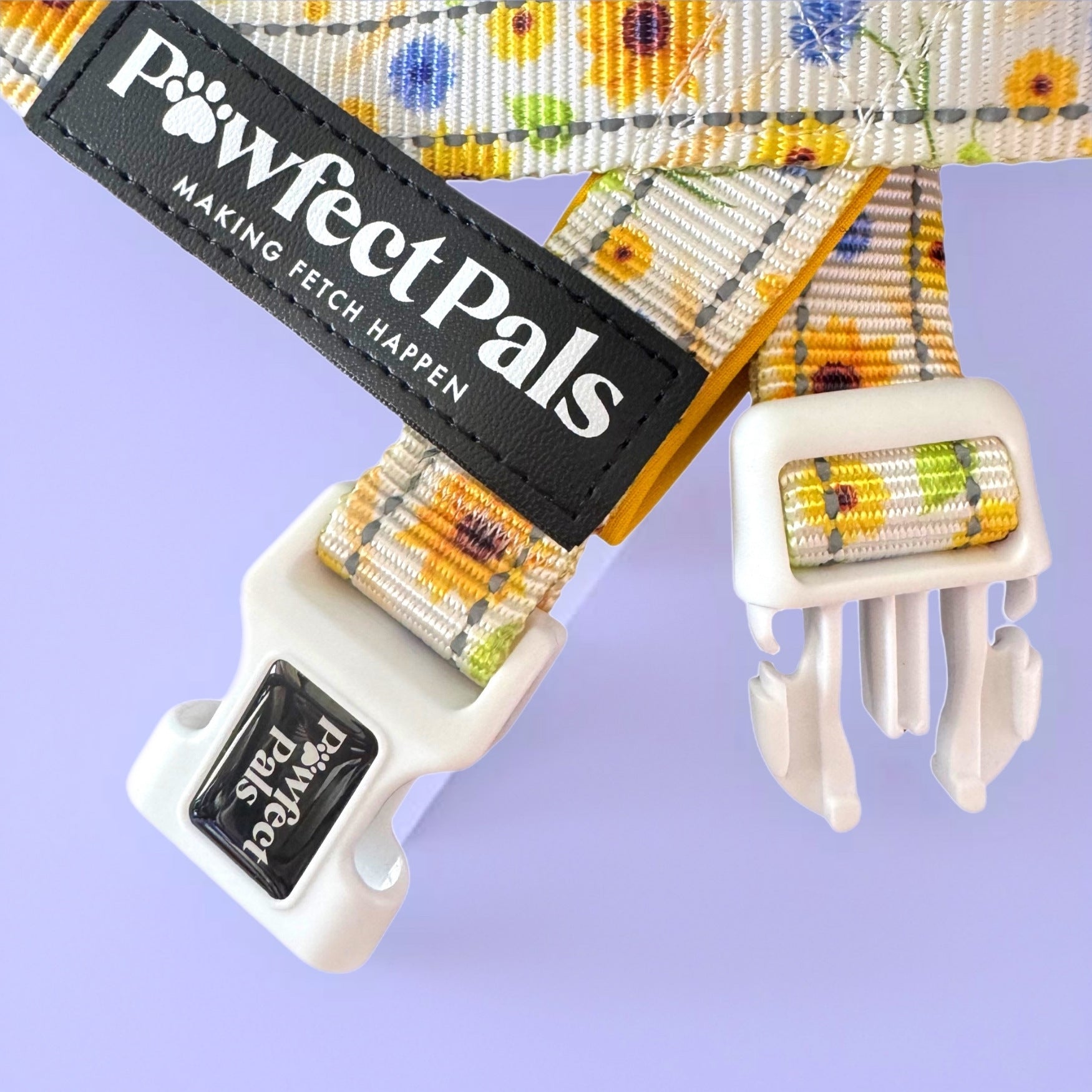 Pawfect Pals personalised strap dog harness with custom name option in colourful printed design