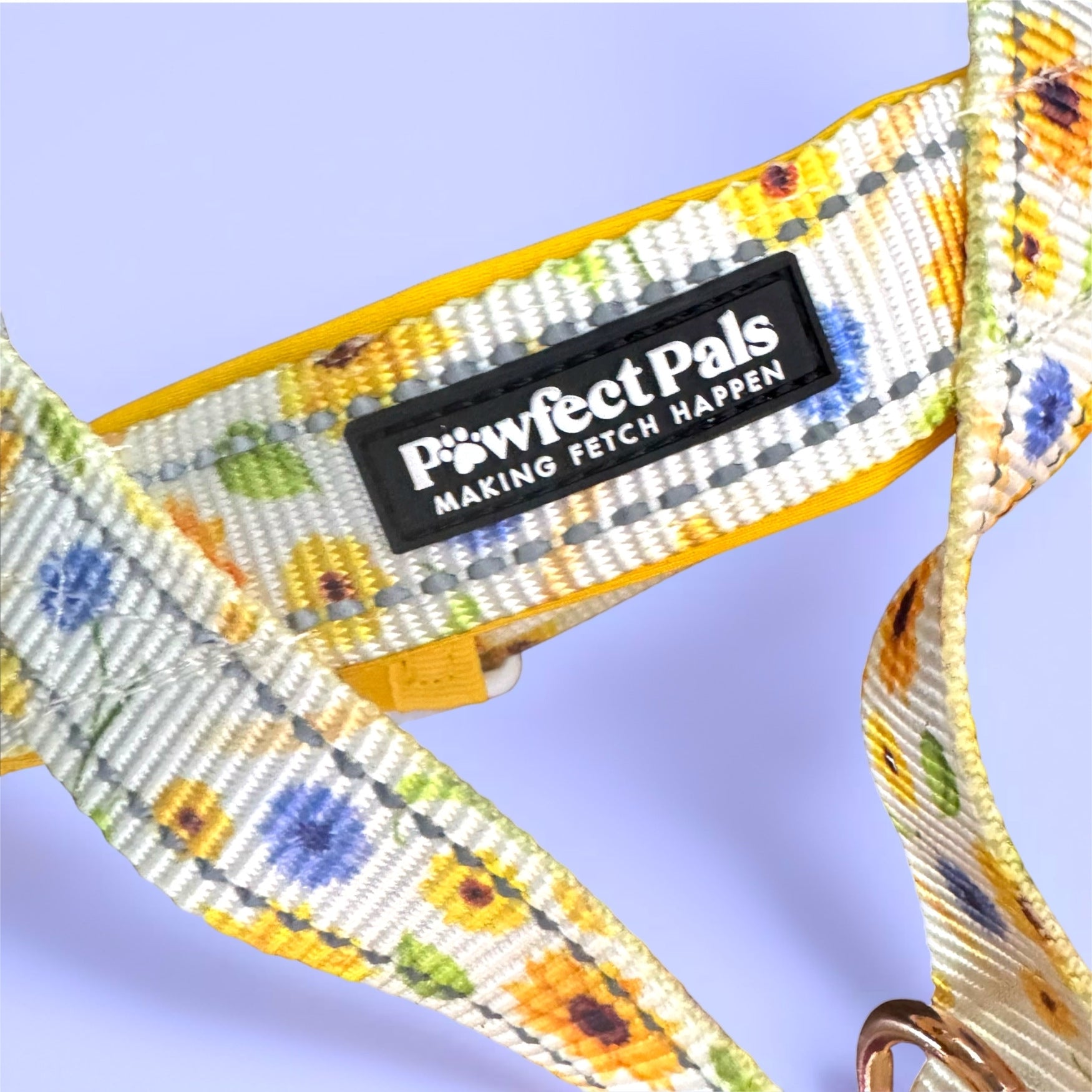 Pawfect Pals personalised strap dog harness with custom name option in colourful printed design