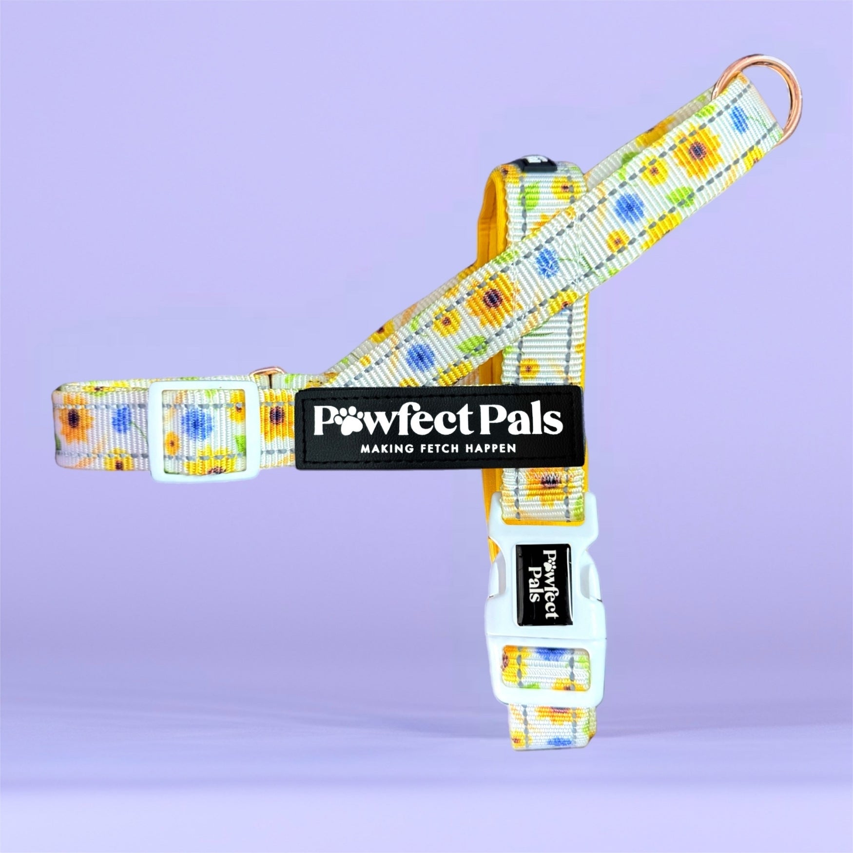 Pawfect Pals personalised strap dog harness with custom name option in colourful printed design