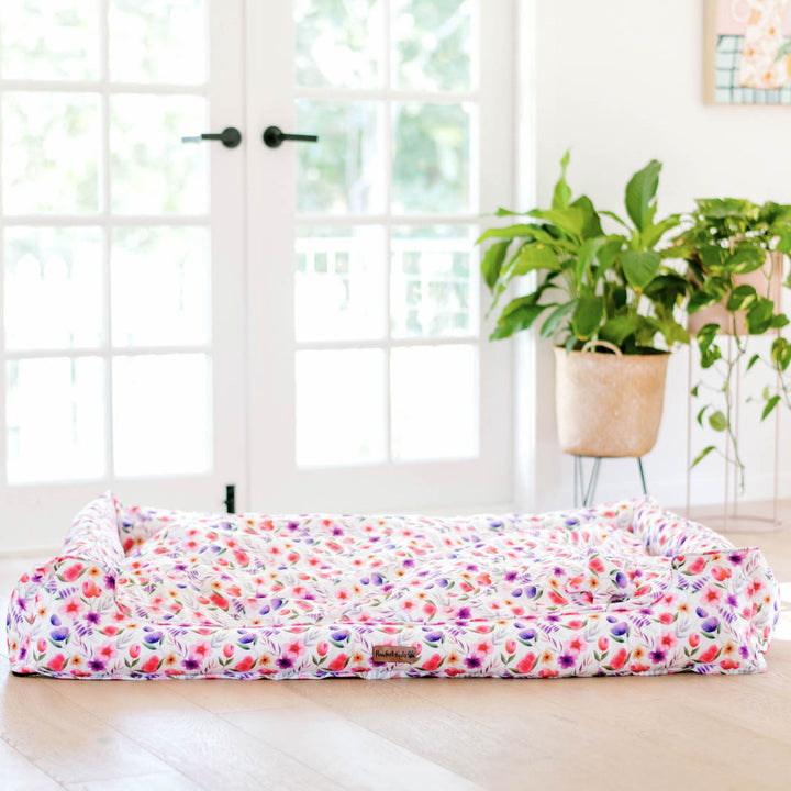 Think Pretty Thoughts - Bouquet XXL dog bed for humans.