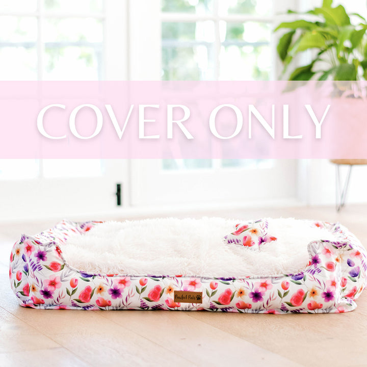 Think Pretty Thoughts - Bouquet Snuggle Bud dog bed cover.