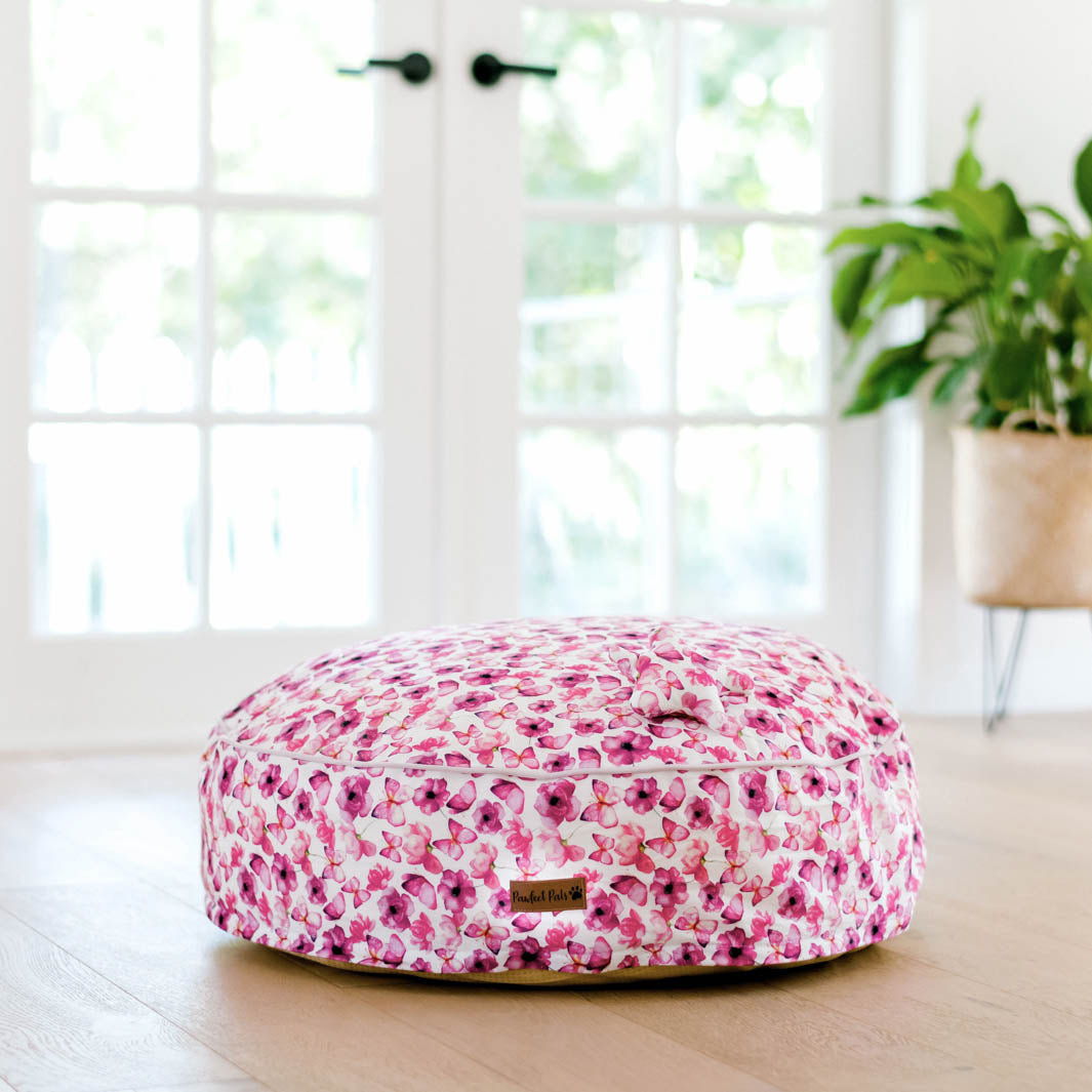 You Give me Butterflies cuddle bud dog bed in small.