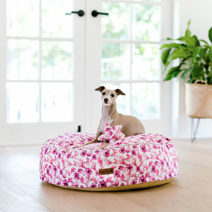 You Give me Butterflies cuddle bud dog bed in small.